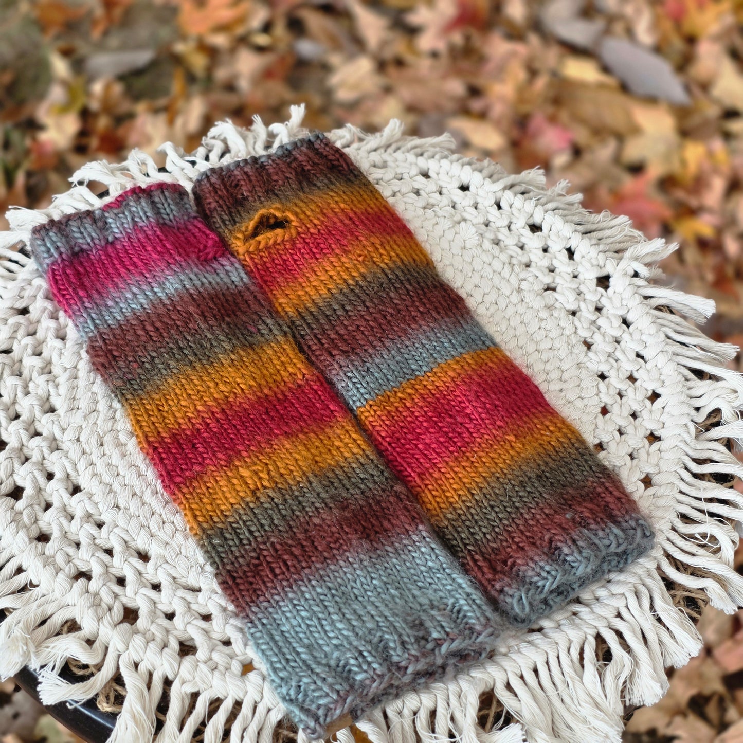 Autumn Glow - Hand-Knit Fingerless Gloves