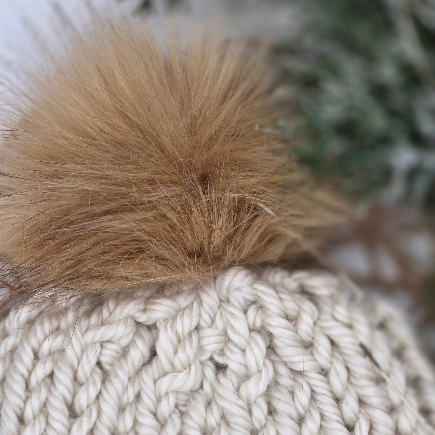 Aspen Beanie – Vanilla Frost | Chunky Ribbed Adult Hat hand dyed yarn by A Splash Of Fiber — artisan fiber and handmade creations