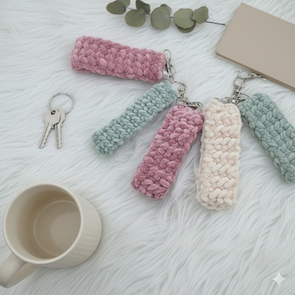 Cozy Plush Wristlet Set (3 - Pack) hand dyed yarn by A Splash Of Fiber — artisan fiber and handmade creations