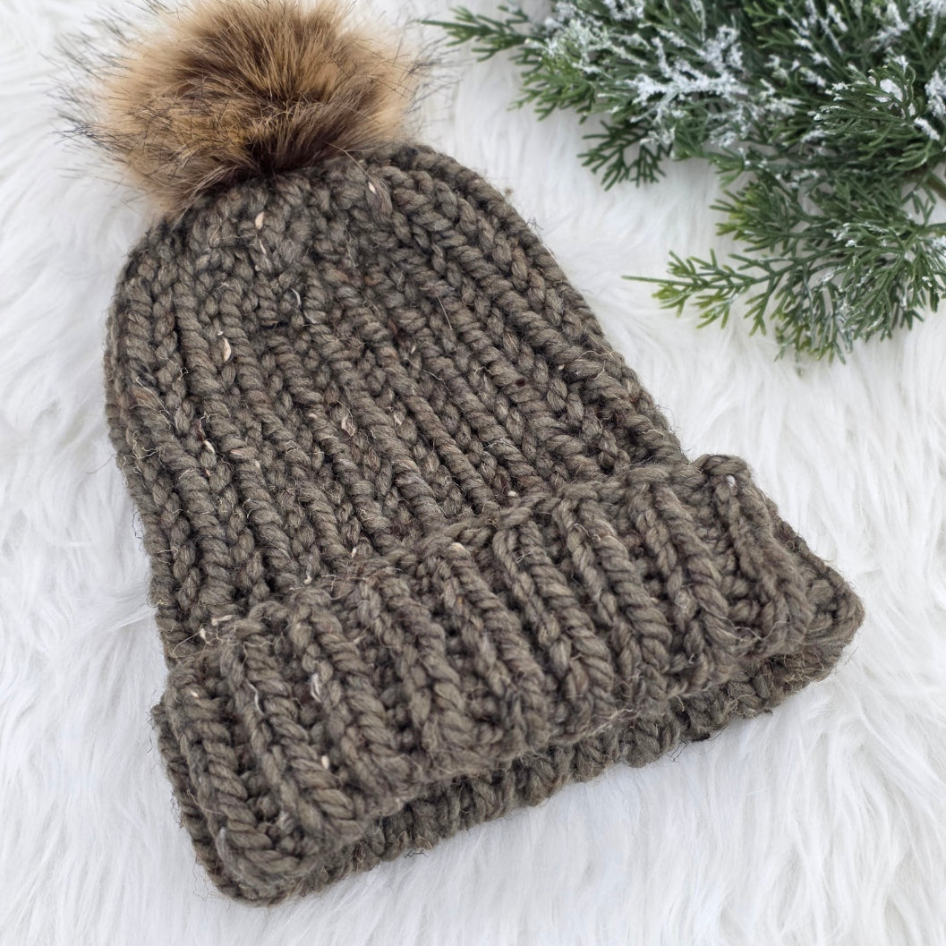 Aspen Beanie – Mocha Tweed