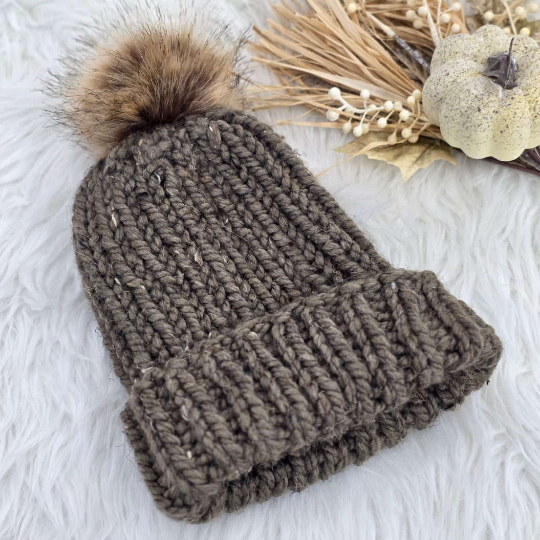Aspen Beanie – Mocha Tweed