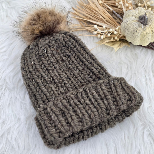 Aspen Beanie – Mocha Tweed