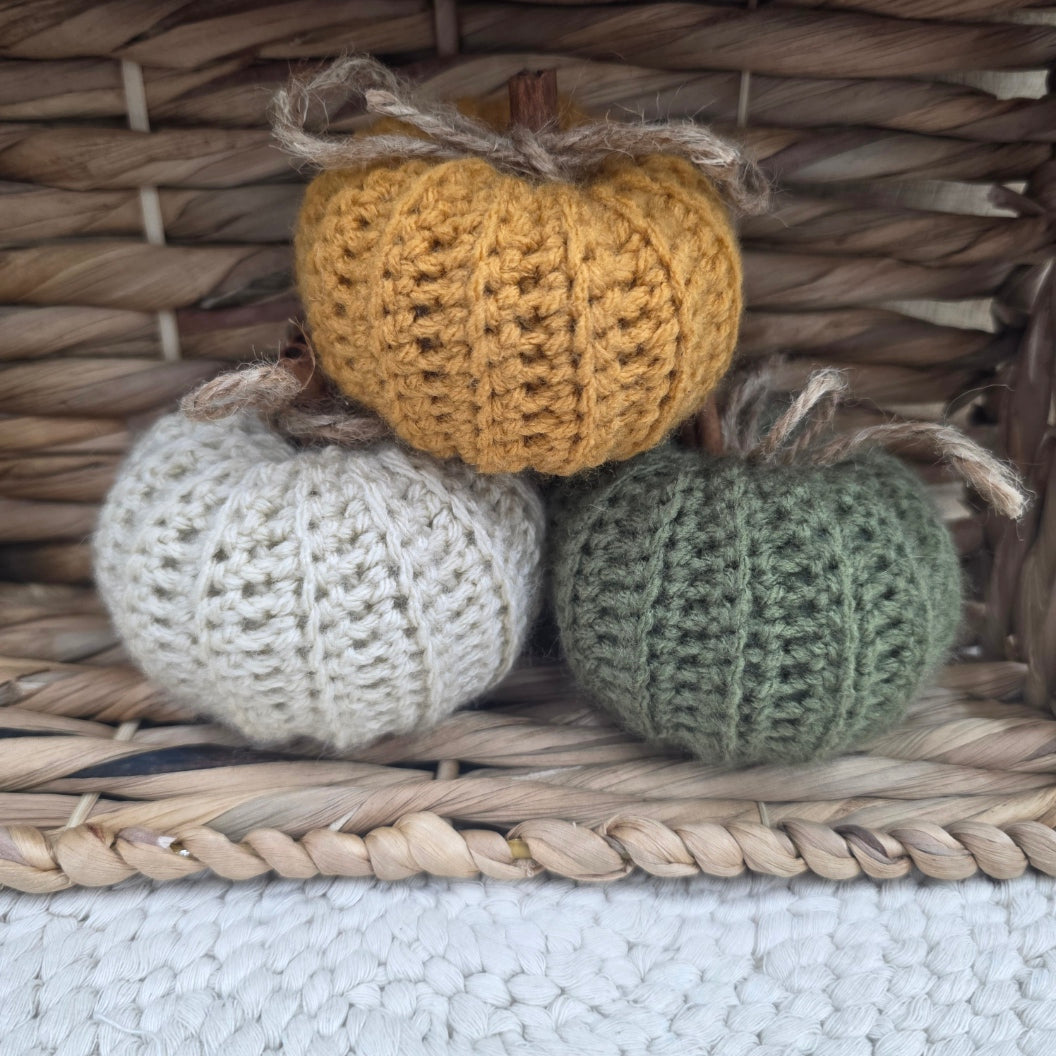 Handmade Crochet Pumpkin Set (3)