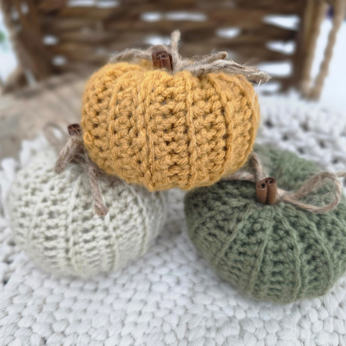 Handmade Crochet Pumpkin Set (3)