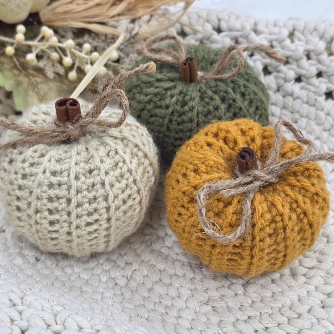 Handmade Crochet Pumpkin Set (3)