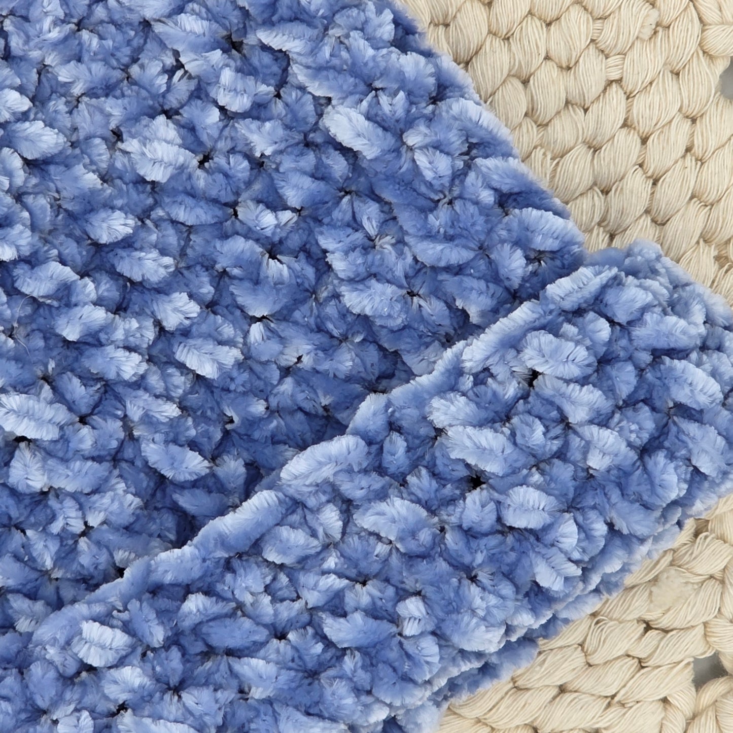 Dreamy Indigo Velvet Double Pom Baby Beanie