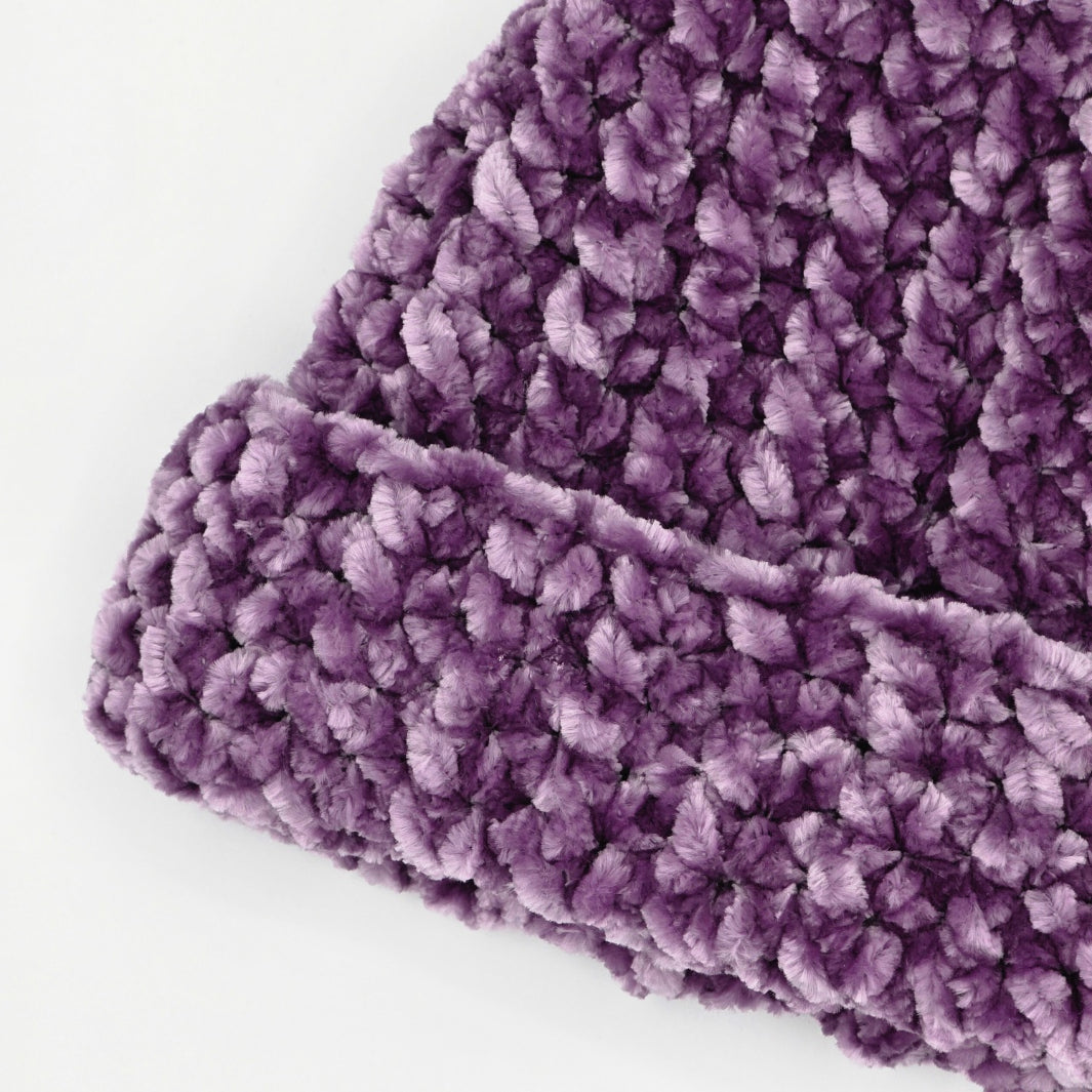 Lilac Dream Velvet Double Pom Baby Beanie