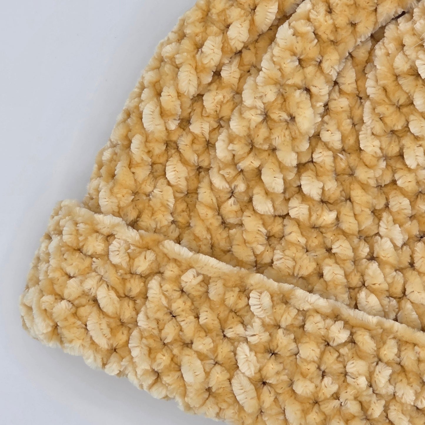 Golden Honey Velvet Pom Baby Beanie