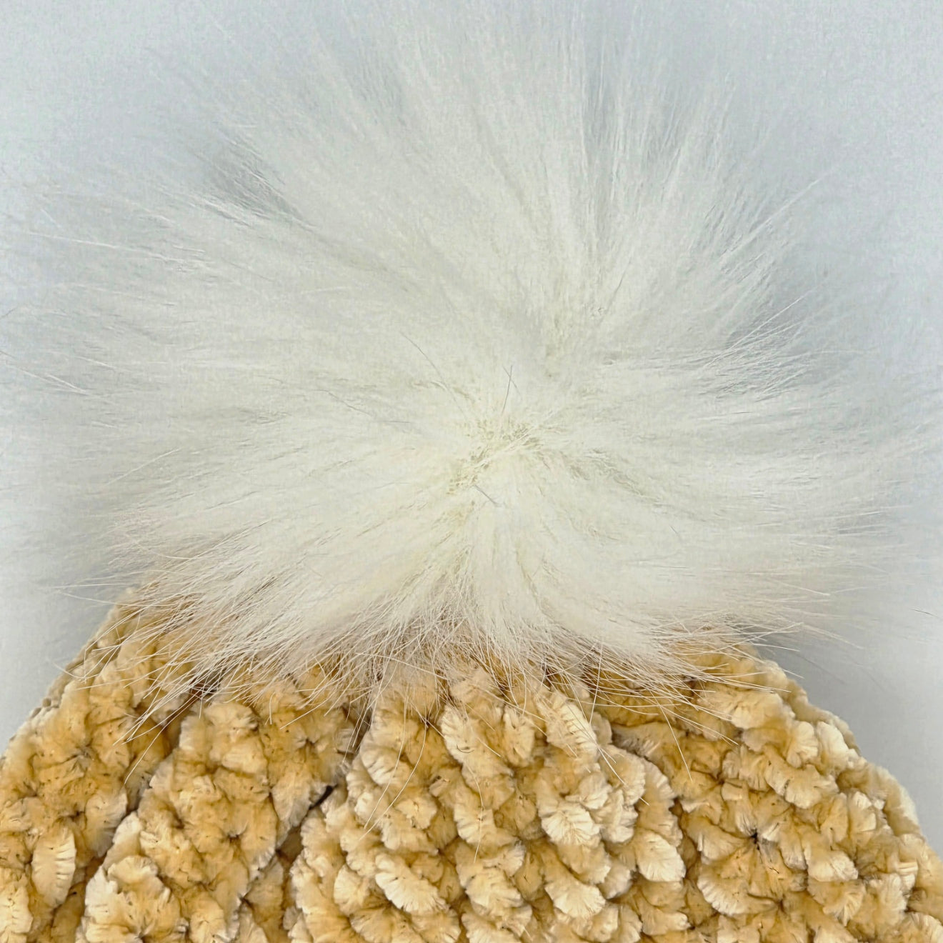 Golden Honey Velvet Pom Baby Beanie
