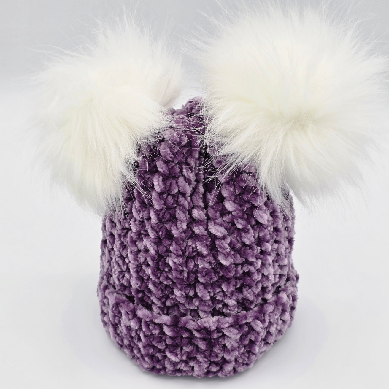 Lilac Dream Velvet Double Pom Baby Beanie