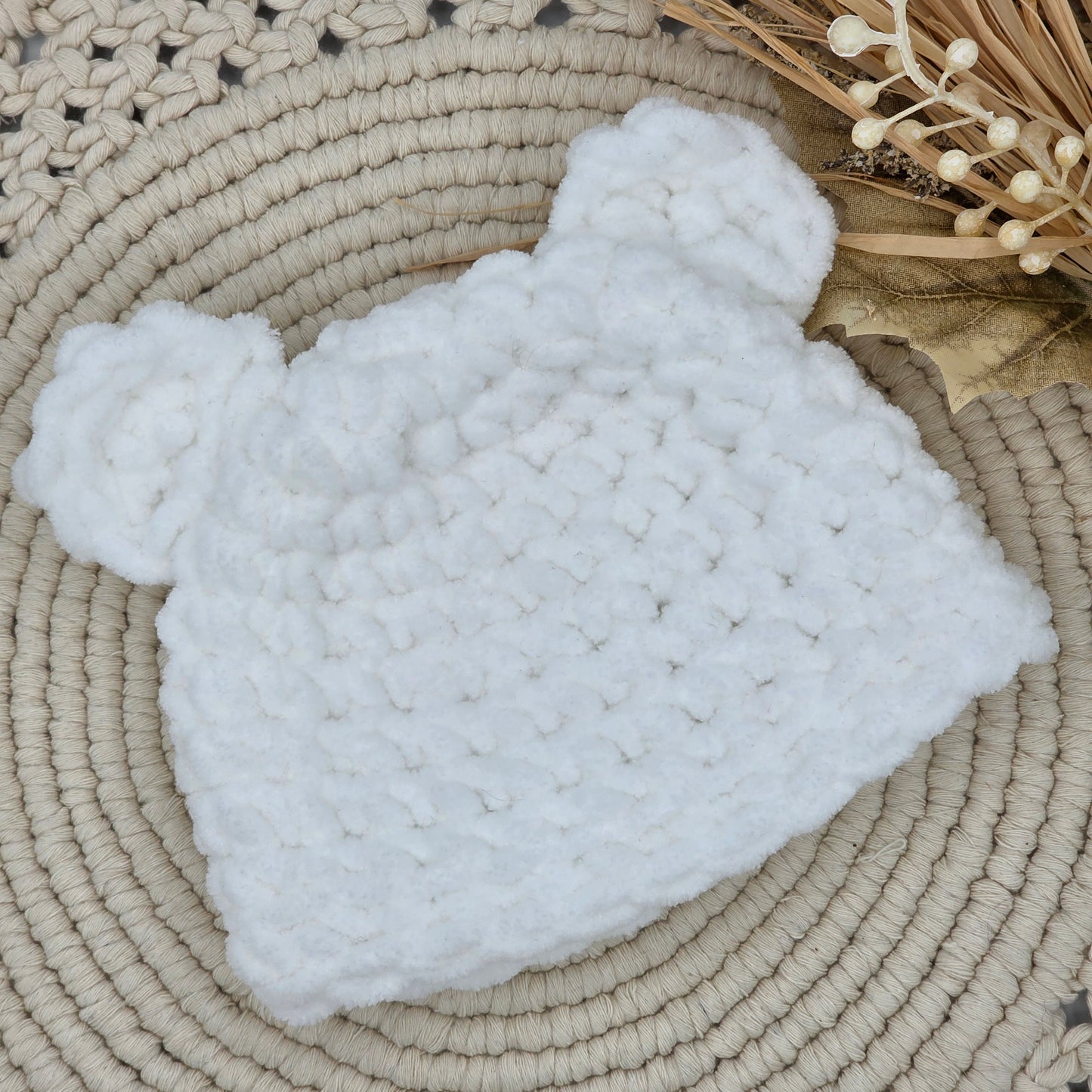 Snowflake White Teddy Hat