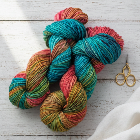 Paradise Punch- 100% Superwash Merino, Worsted