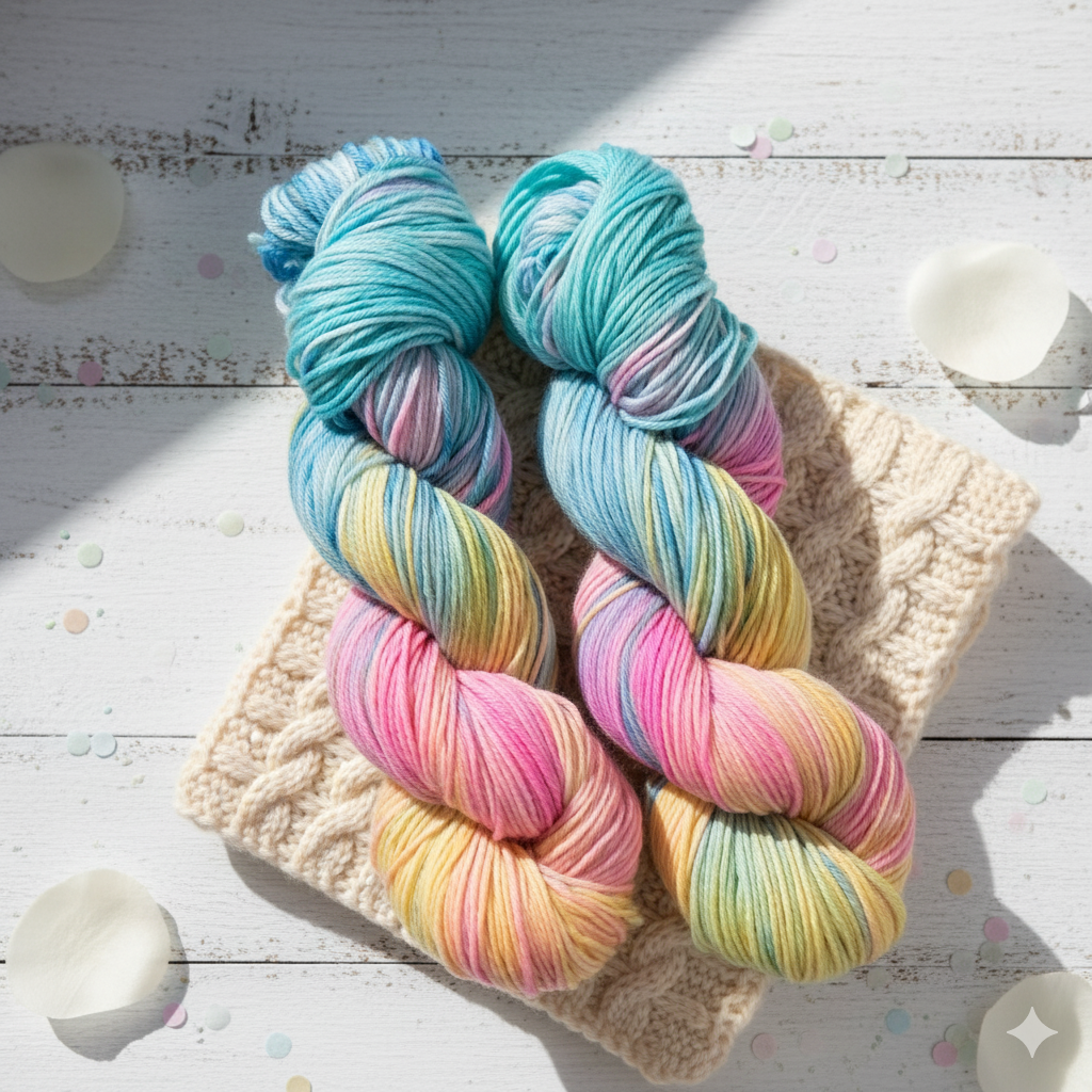 Cotton Candy Skies – 100% Superwash Merino, Worsted