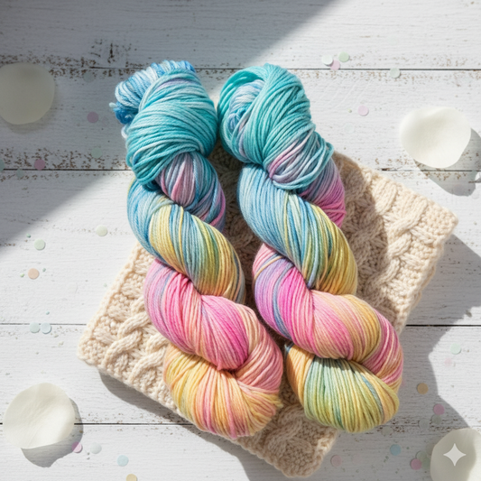 Cotton Candy Skies – 100% Superwash Merino, Worsted
