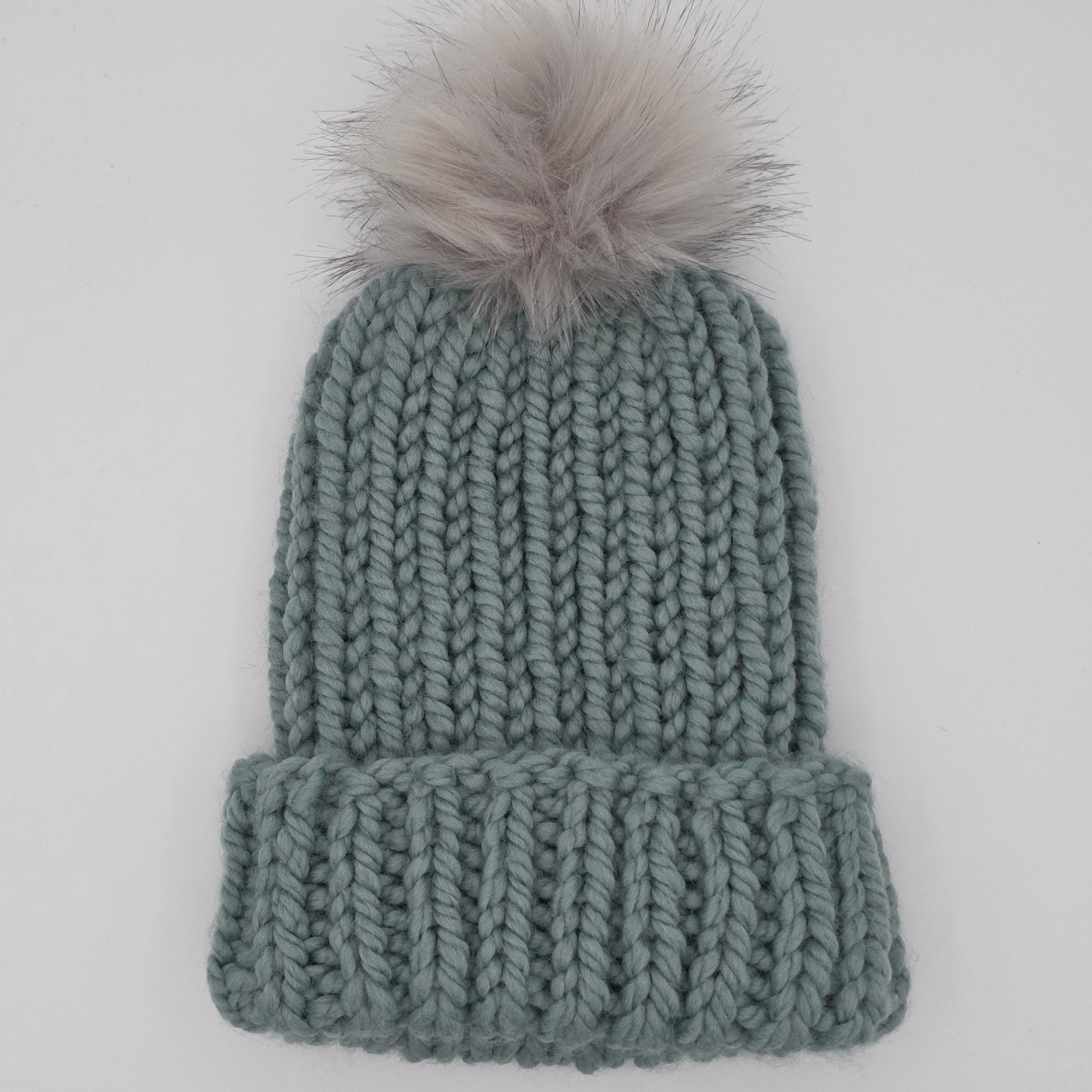 Aspen Beanie – Dusty Blue | Chunky Ribbed Adult Hat hand dyed yarn by A Splash Of Fiber — artisan fiber and handmade creations