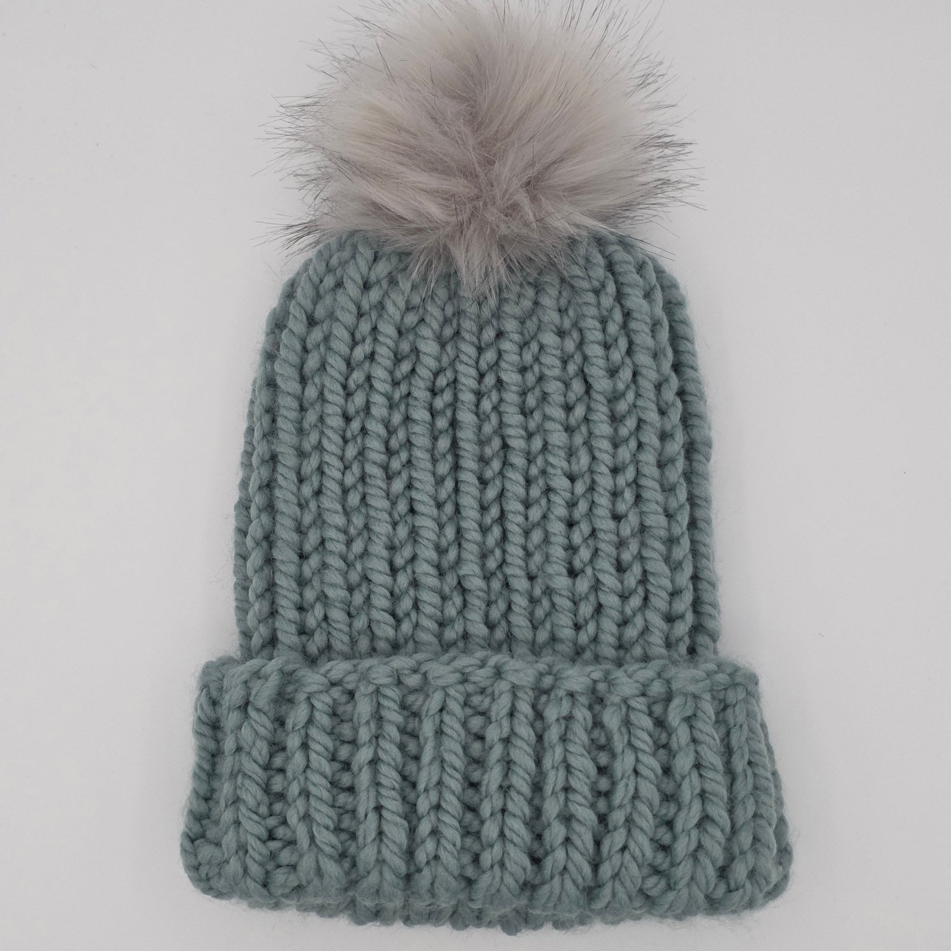 Aspen Beanie – Dusty Blue | Chunky Ribbed Adult Hat hand dyed yarn by A Splash Of Fiber — artisan fiber and handmade creations