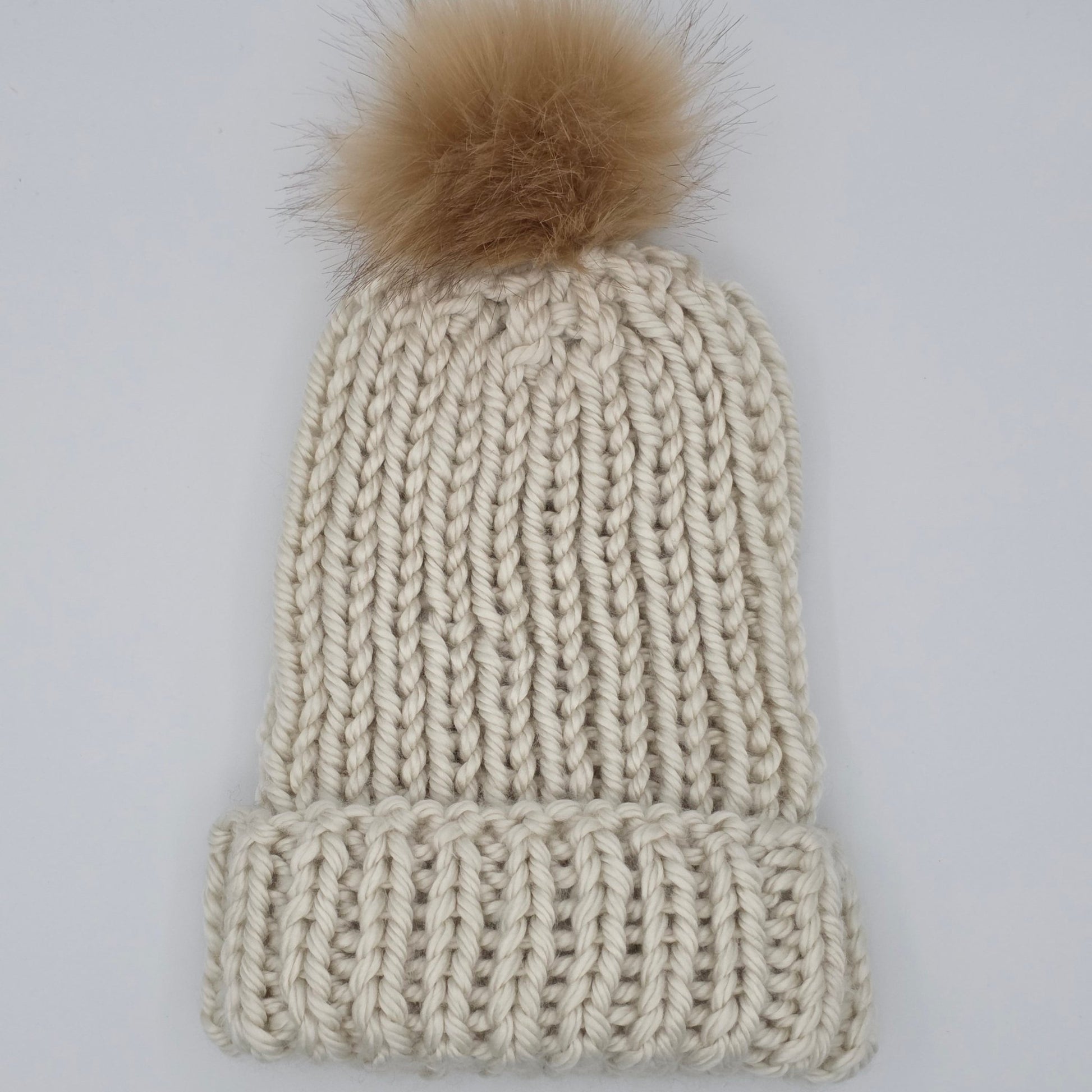 Aspen Beanie – Vanilla Frost | Chunky Ribbed Adult Hat hand dyed yarn by A Splash Of Fiber — artisan fiber and handmade creations