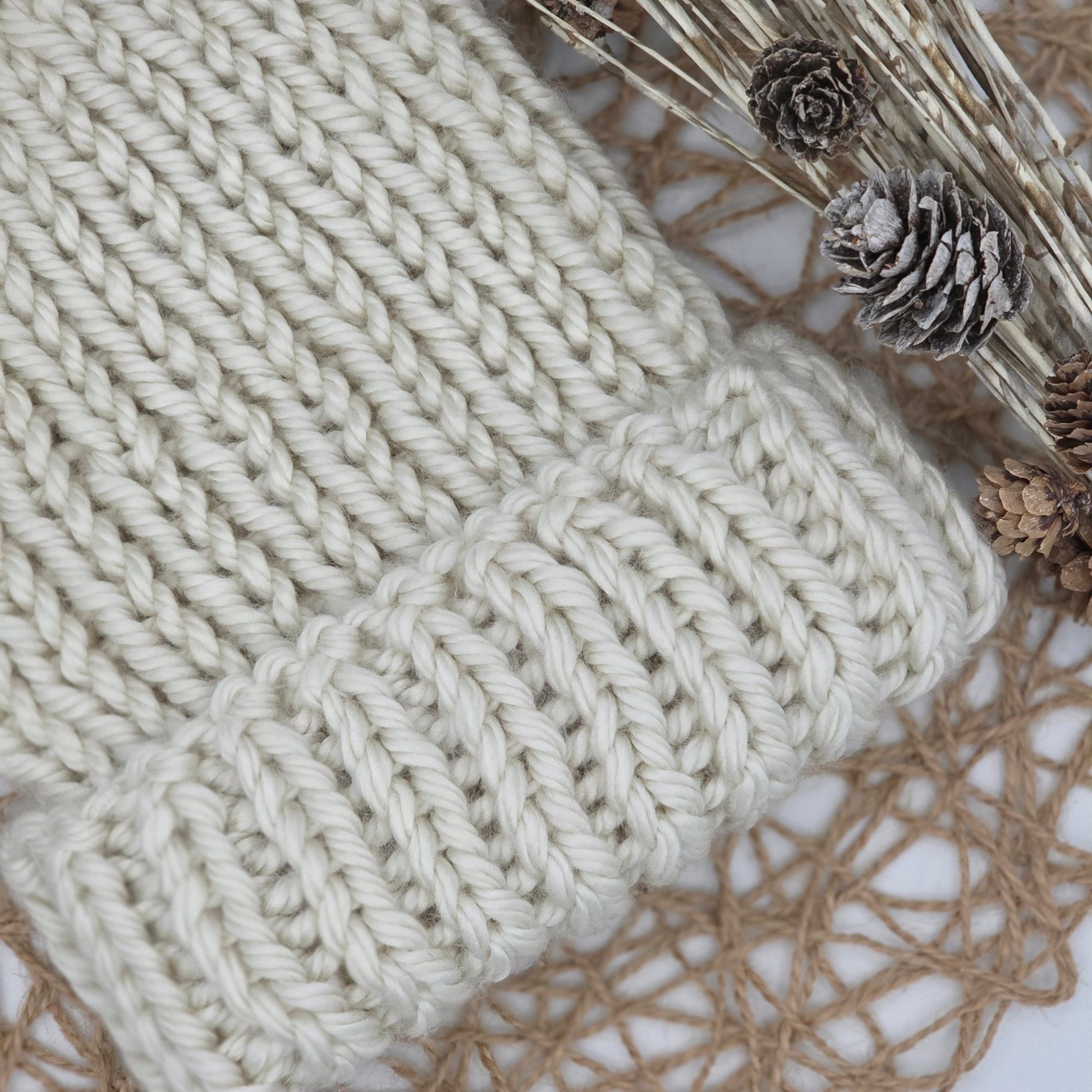 Aspen Beanie – Vanilla Frost | Chunky Ribbed Adult Hat hand dyed yarn by A Splash Of Fiber — artisan fiber and handmade creations