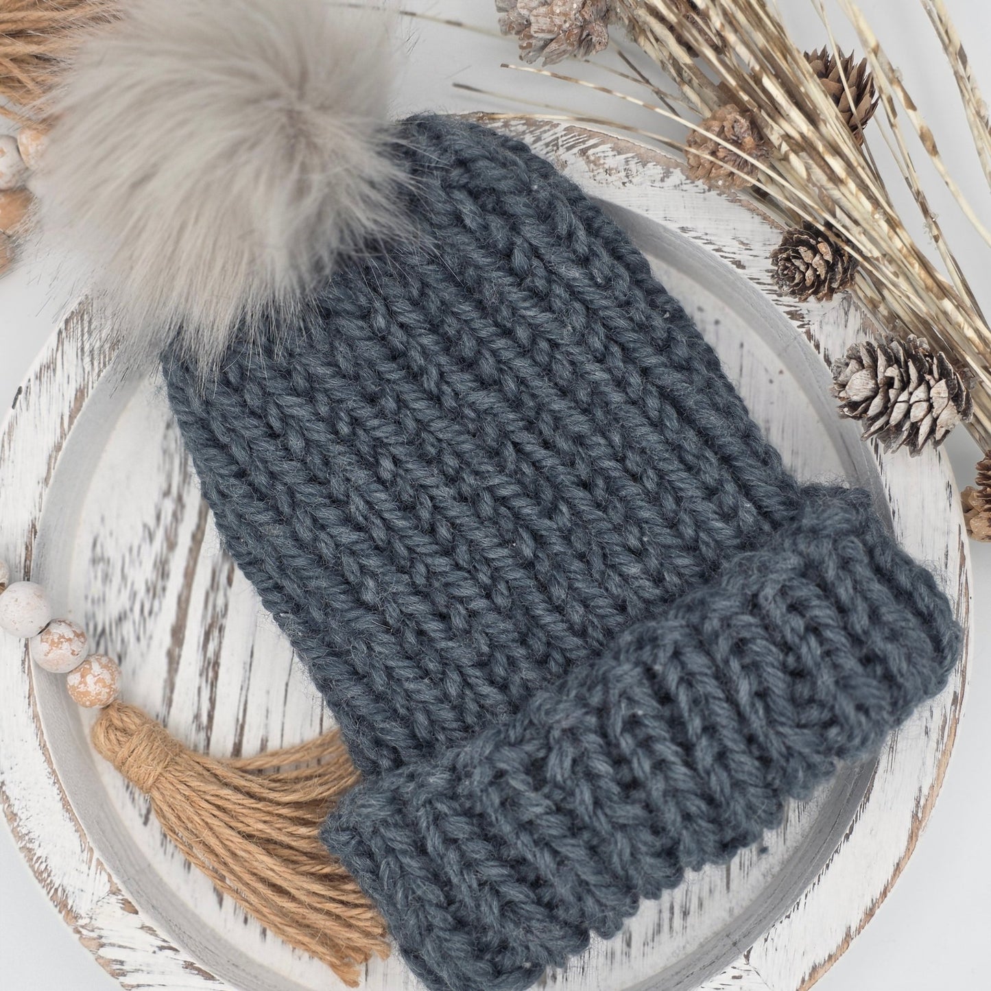 Aspen Beanie - Winterlake | Hand - Knit hand dyed yarn by A Splash Of Fiber — artisan fiber and handmade creations