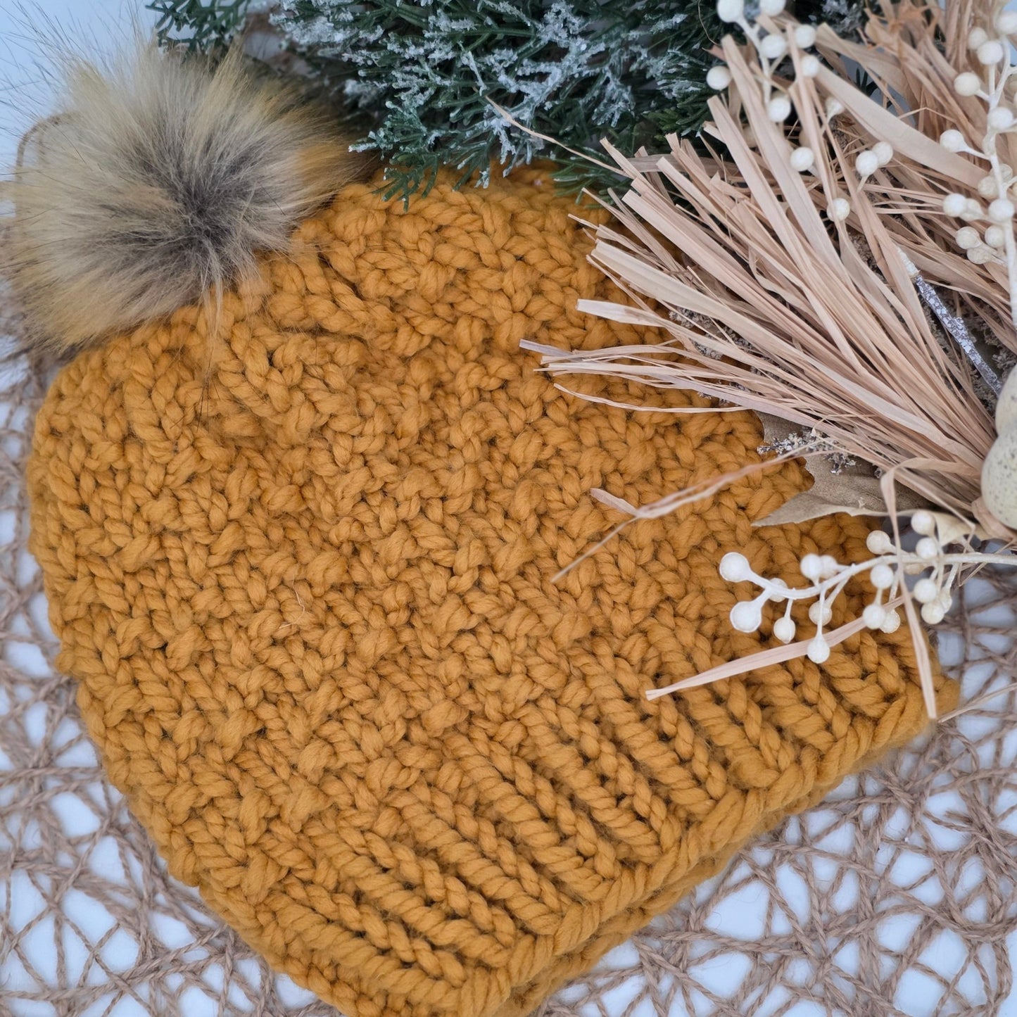 Cabin Comfort Beanie – Rustic Honey hand dyed yarn by A Splash Of Fiber — artisan fiber and handmade creations