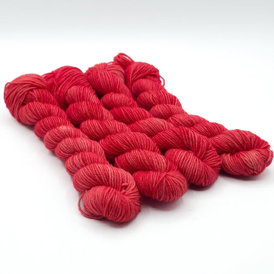 Coral Kiss Mini Set (4 - Pack) hand dyed yarn by A Splash Of Fiber — artisan fiber and handmade creations