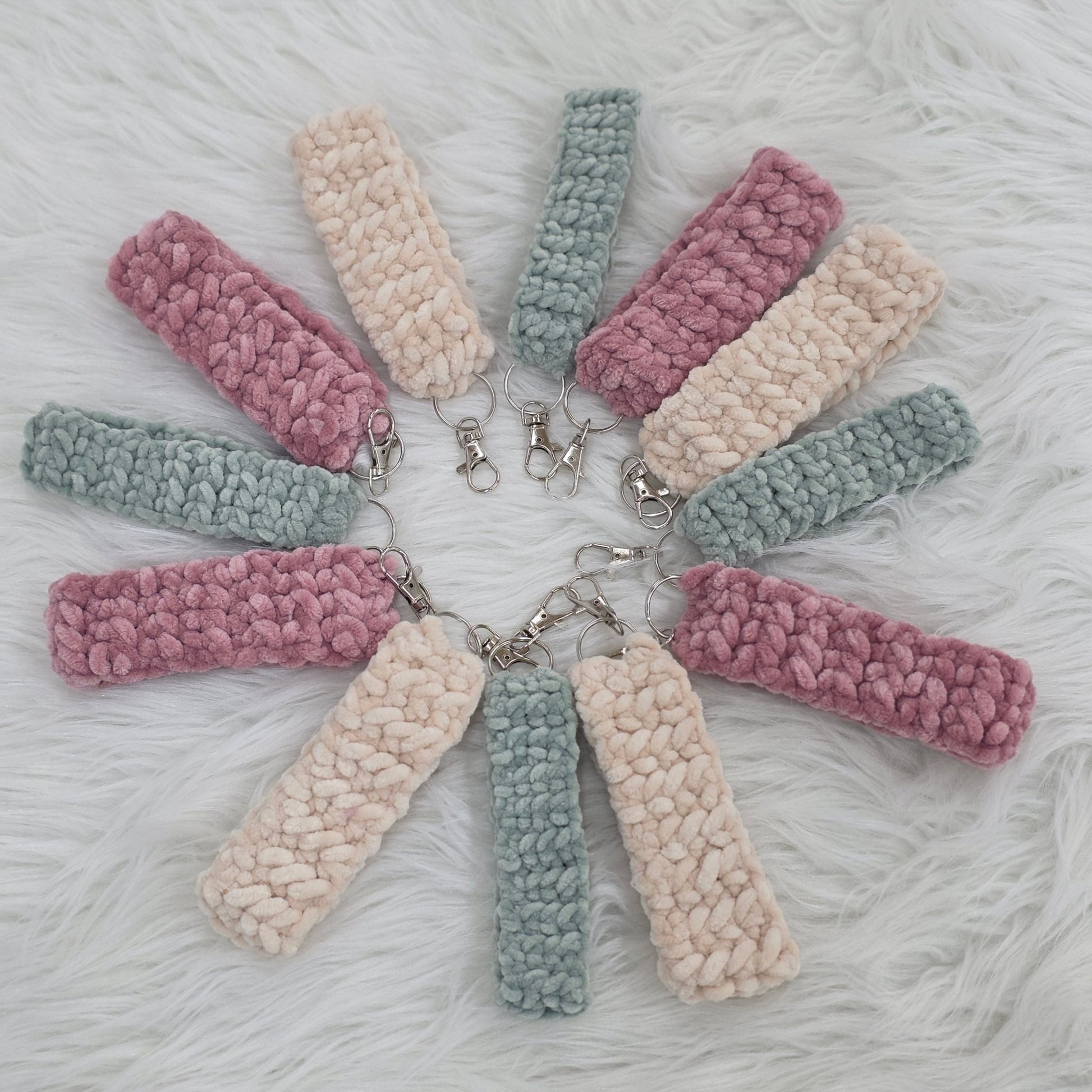 Cozy Plush Wristlet Set (3 - Pack) hand dyed yarn by A Splash Of Fiber — artisan fiber and handmade creations