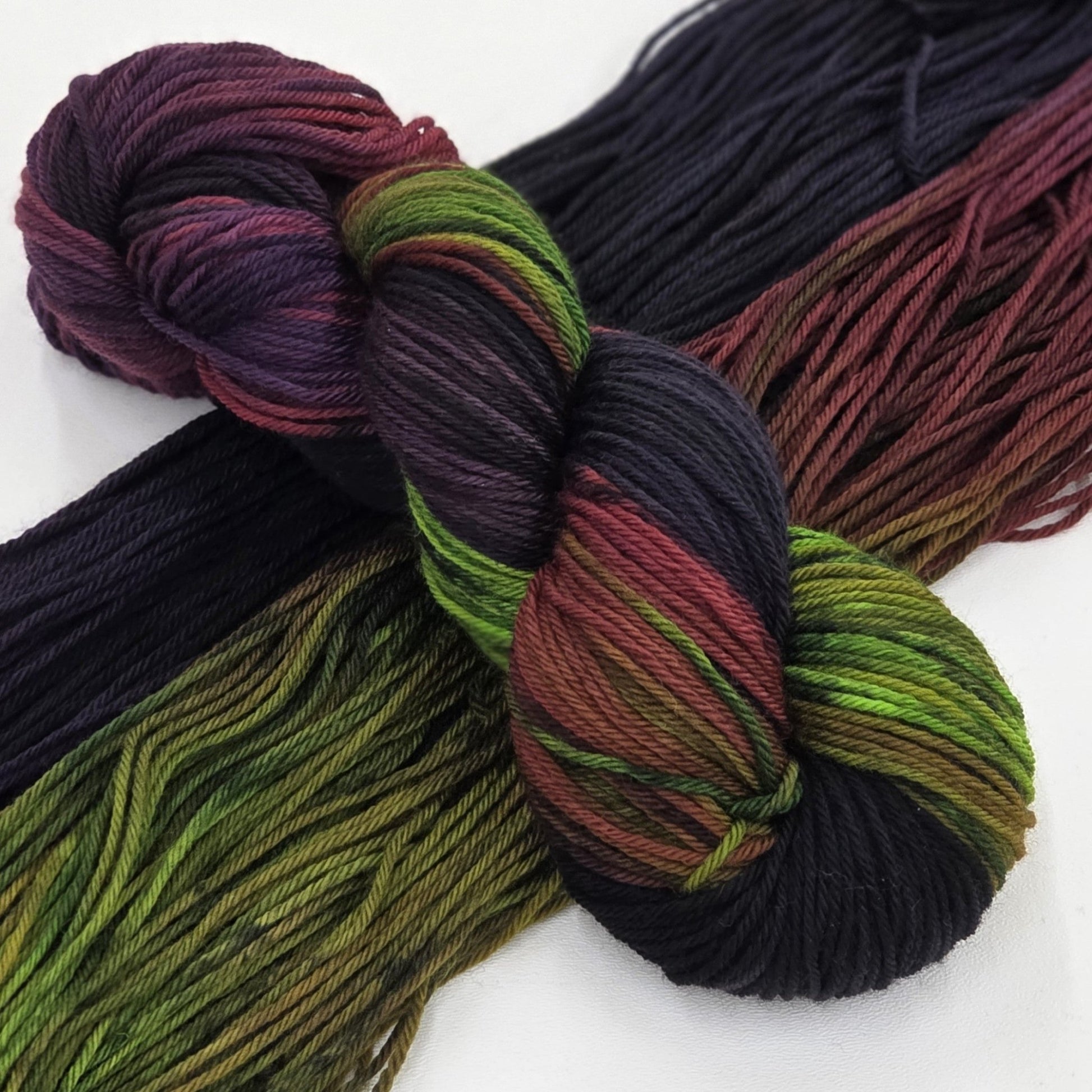 Enchanted Forest – Hand - Dyed Luxury Worsted Yarn – 100% Superwash Merino Wool, 100g / 200m hand dyed yarn by A Splash Of Fiber — artisan fiber and handmade creations
