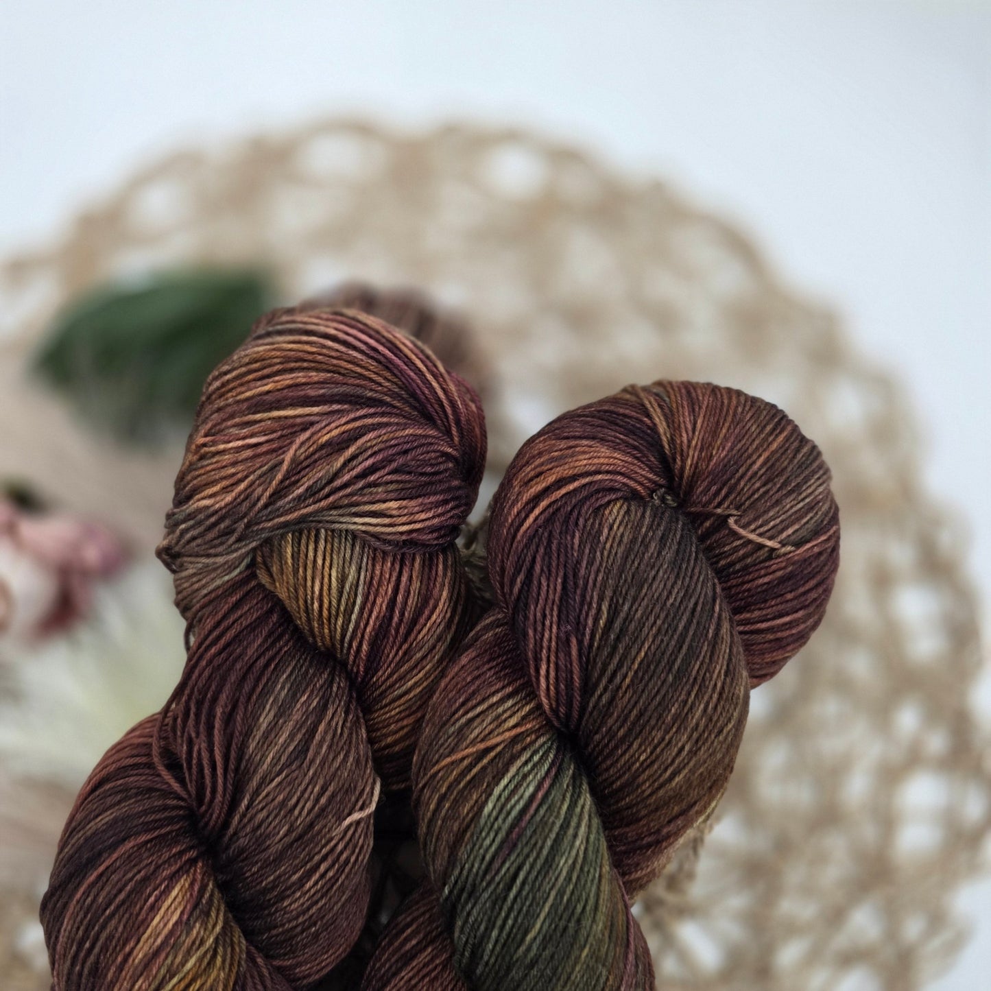 🍂 Fallen Acorn – Hand - Dyed Luxury Sock Yarn | 70% Superwash Merino / 30% Nylon | Fingering Weight | 100g / 400m hand dyed yarn by A Splash Of Fiber — artisan fiber and handmade creations