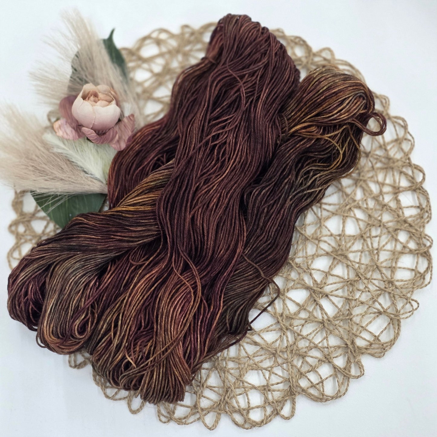 🍂 Fallen Acorn – Hand - Dyed Luxury Sock Yarn | 70% Superwash Merino / 30% Nylon | Fingering Weight | 100g / 400m hand dyed yarn by A Splash Of Fiber — artisan fiber and handmade creations
