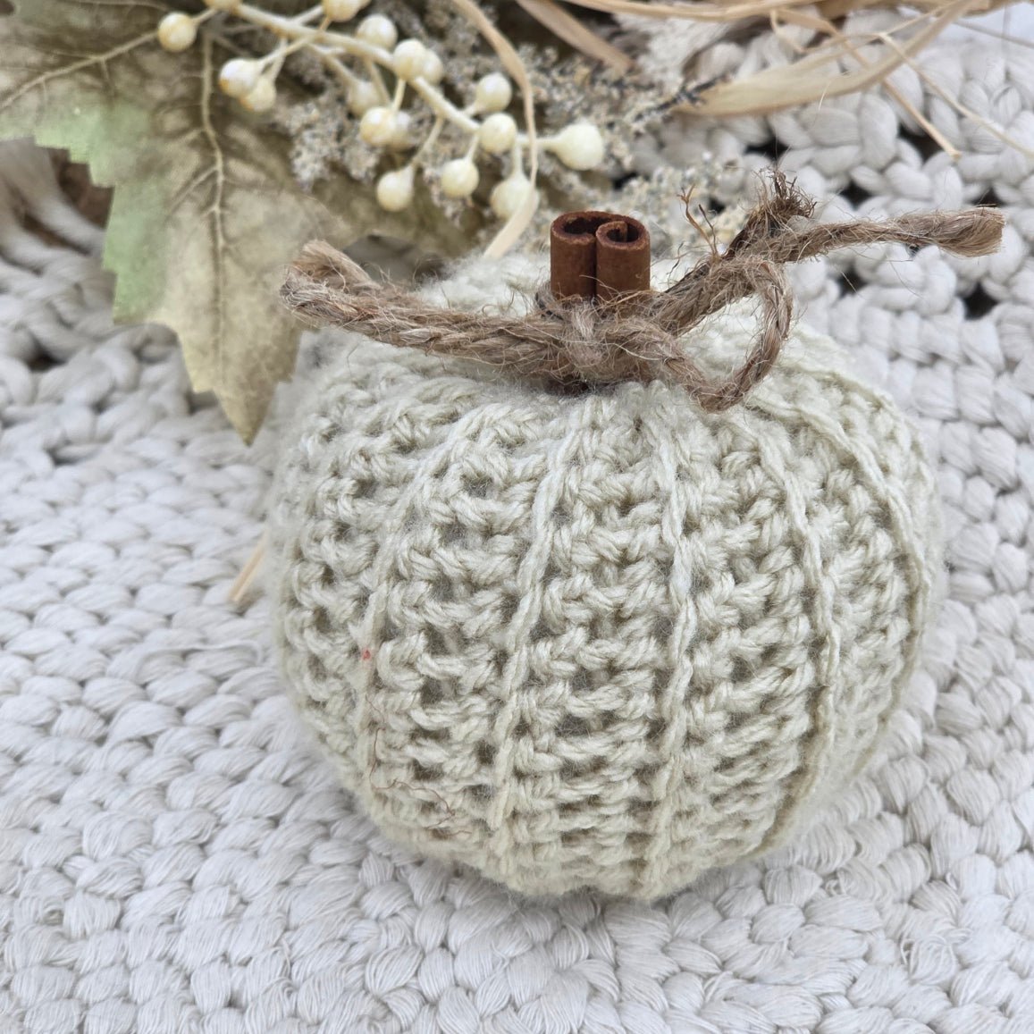 Handmade Crochet Pumpkin Set (3) hand dyed yarn by A Splash Of Fiber — artisan fiber and handmade creations