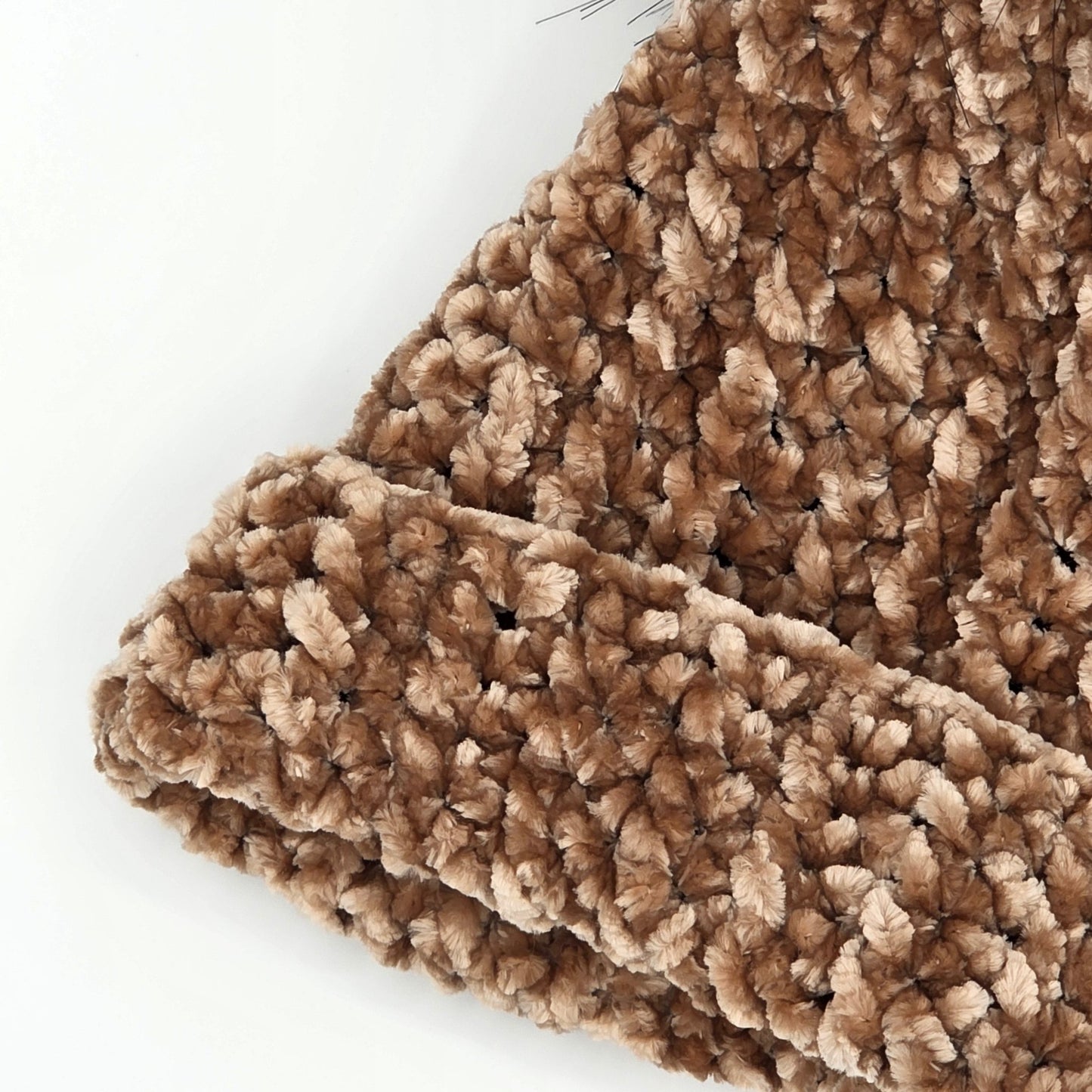 Mocha Velvet Double Pom Baby Beanie hand dyed yarn by A Splash Of Fiber — artisan fiber and handmade creations