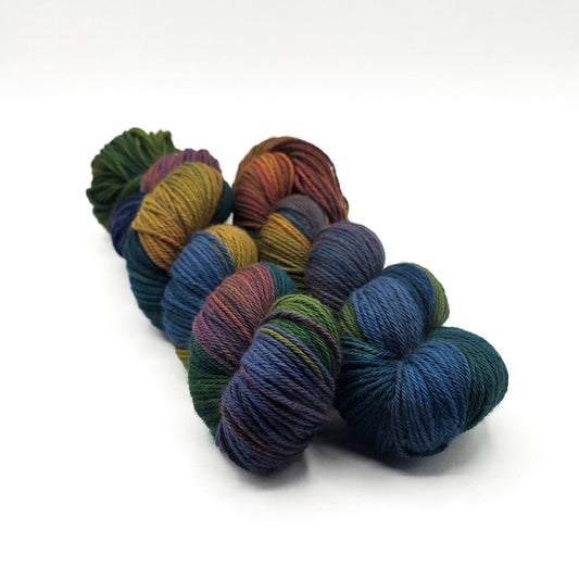 Mystic Grove hand dyed yarn by A Splash Of Fiber — artisan fiber and handmade creations