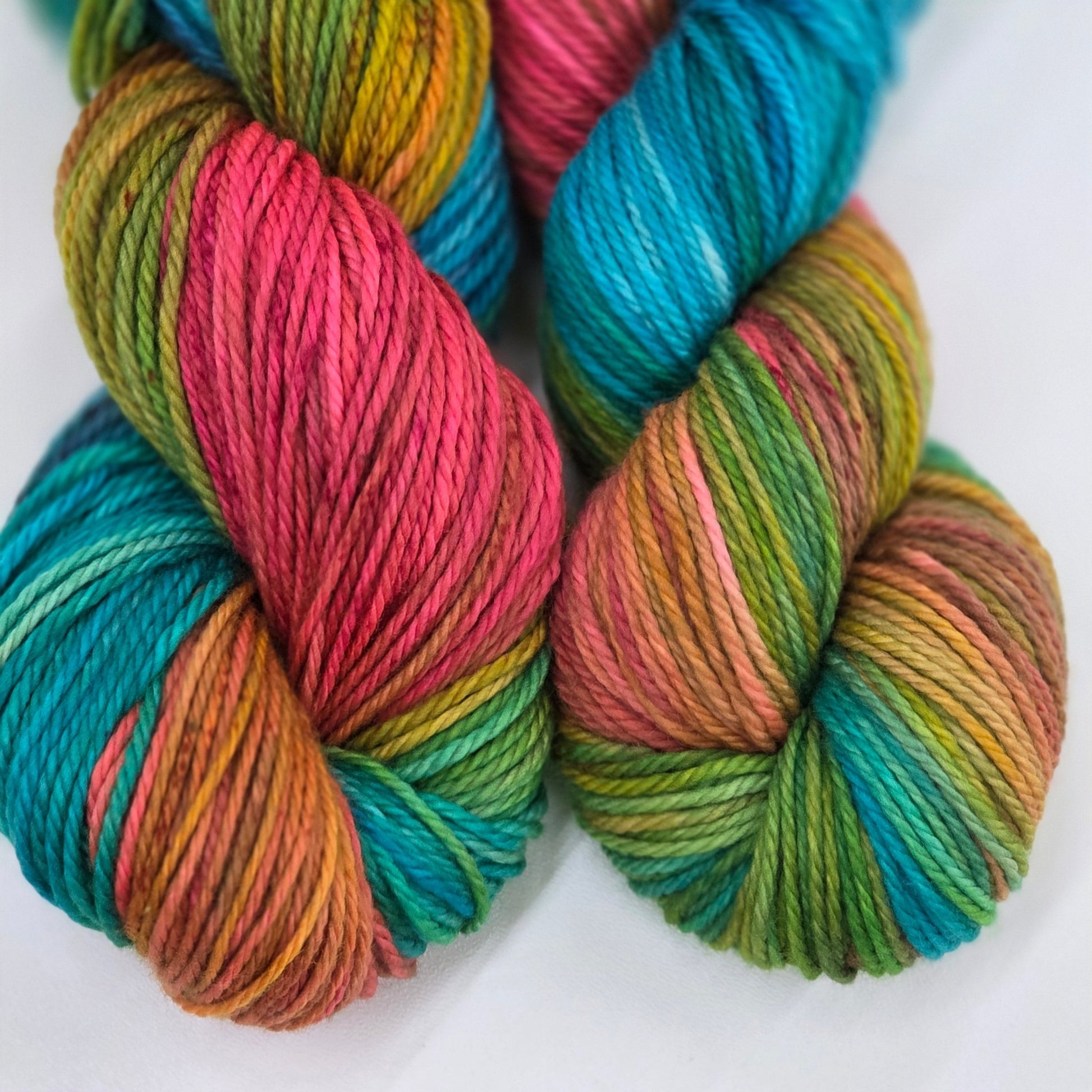 🍹Paradise Punch – Hand - Dyed Luxury Worsted Yarn – 100% Superwash Merino Wool, 100g / 200m hand dyed yarn by A Splash Of Fiber — artisan fiber and handmade creations