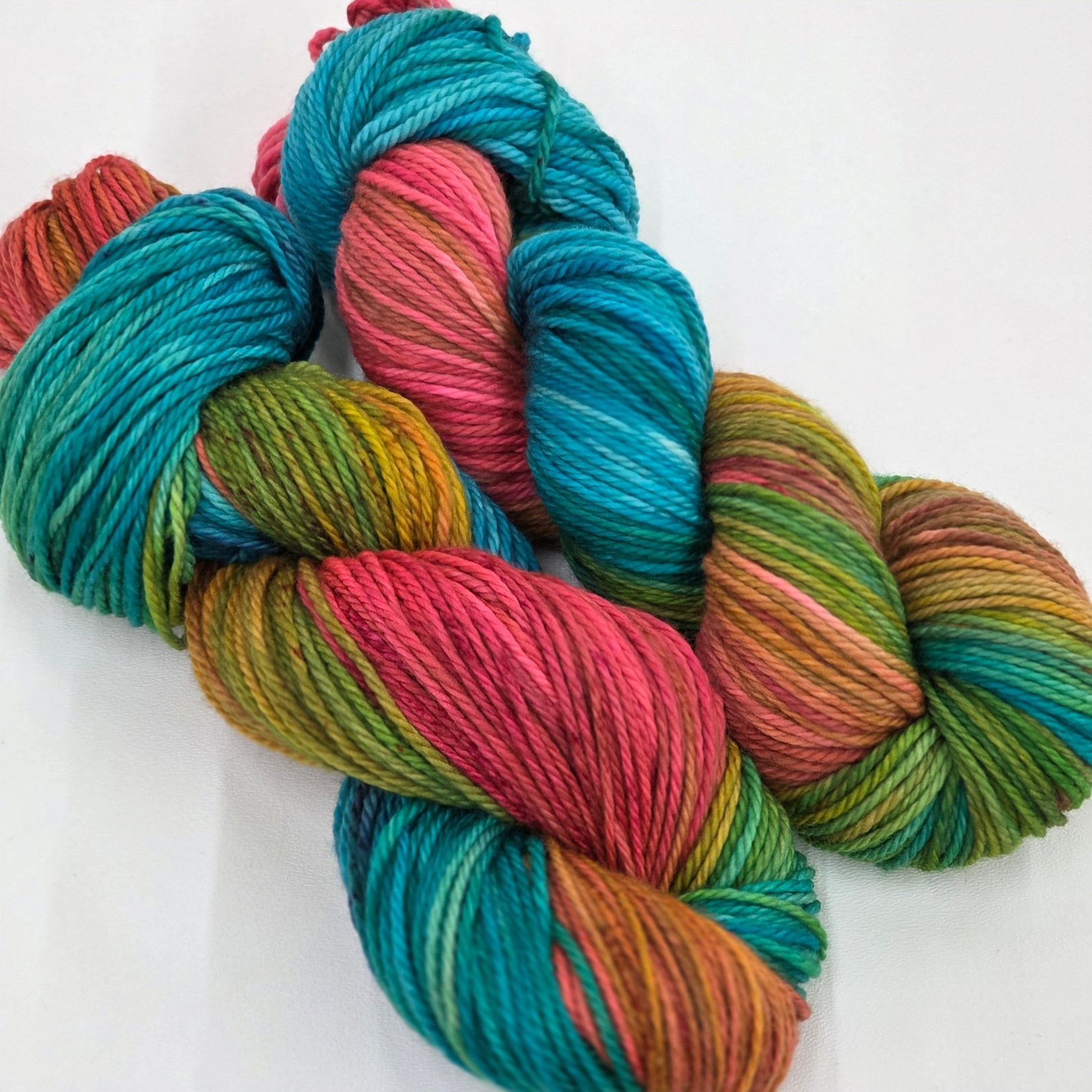 🍹Paradise Punch – Hand - Dyed Luxury Worsted Yarn – 100% Superwash Merino Wool, 100g / 200m hand dyed yarn by A Splash Of Fiber — artisan fiber and handmade creations