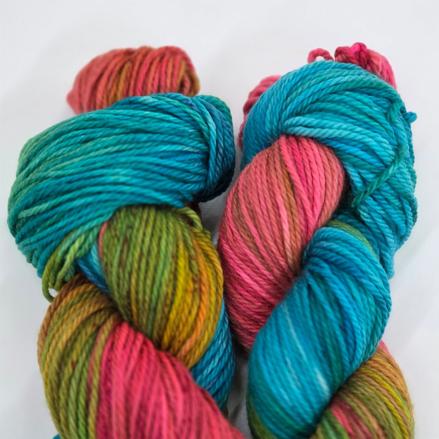 🍹Paradise Punch – Hand - Dyed Luxury Worsted Yarn – 100% Superwash Merino Wool, 100g / 200m hand dyed yarn by A Splash Of Fiber — artisan fiber and handmade creations