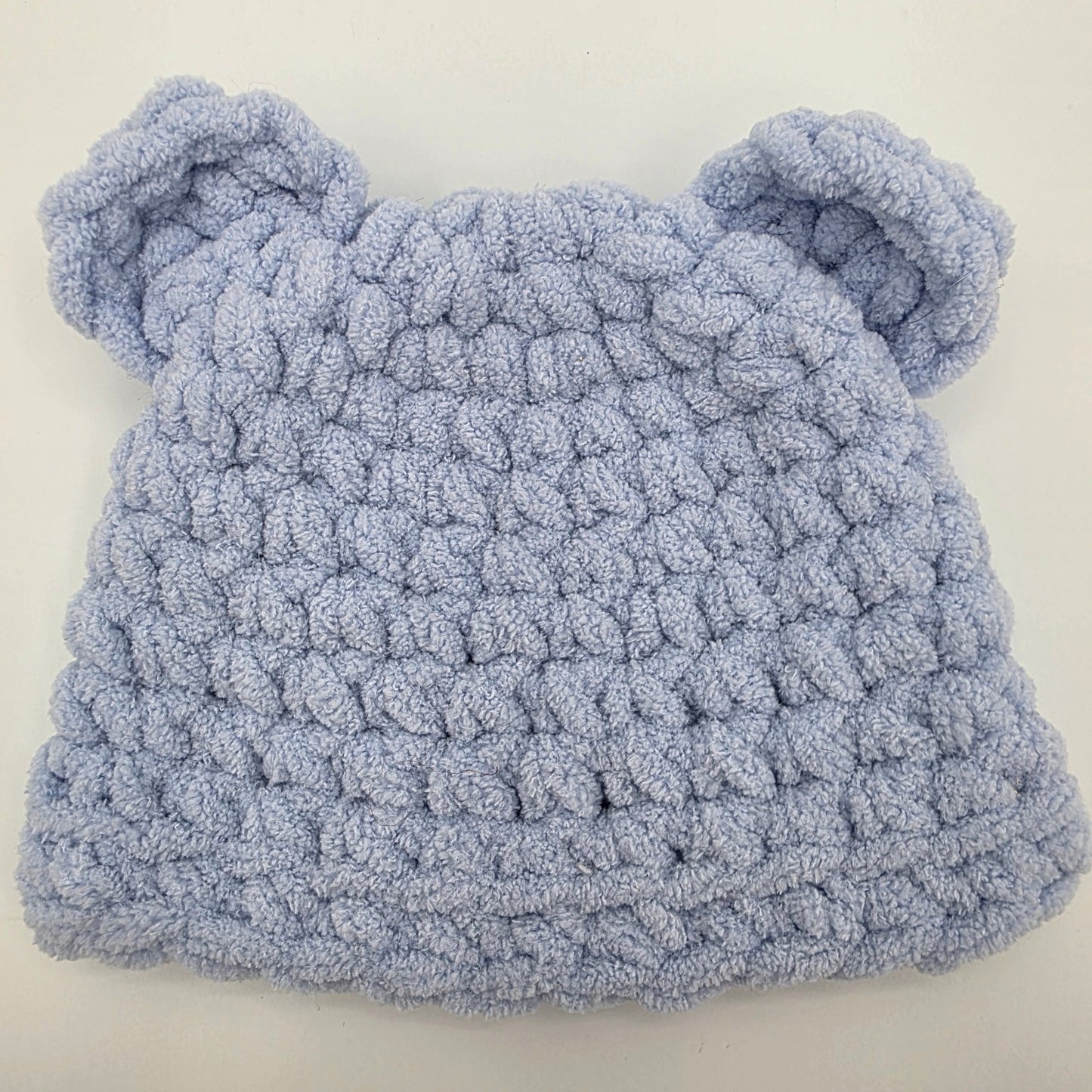 Sky Blue Teddy Baby Beanie hand dyed yarn by A Splash Of Fiber — artisan fiber and handmade creations
