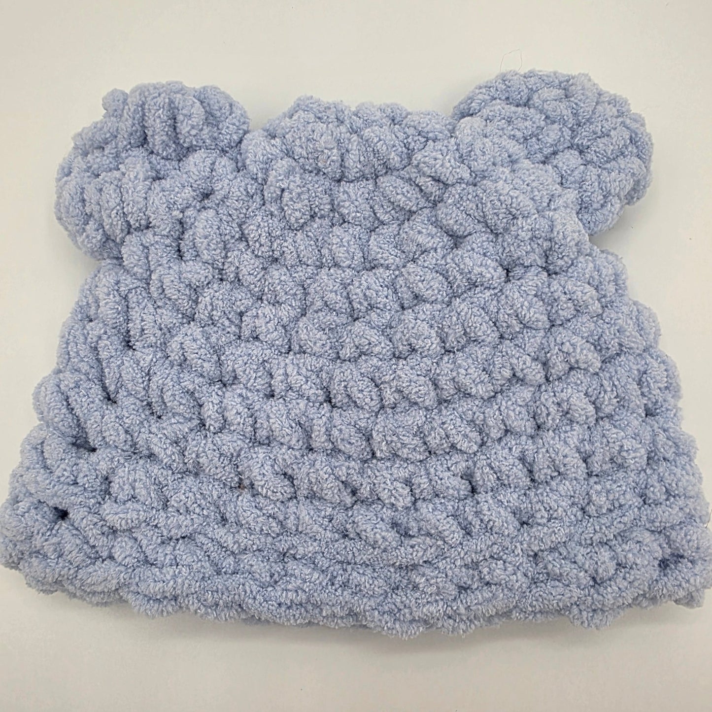 Sky Blue Teddy Baby Beanie hand dyed yarn by A Splash Of Fiber — artisan fiber and handmade creations