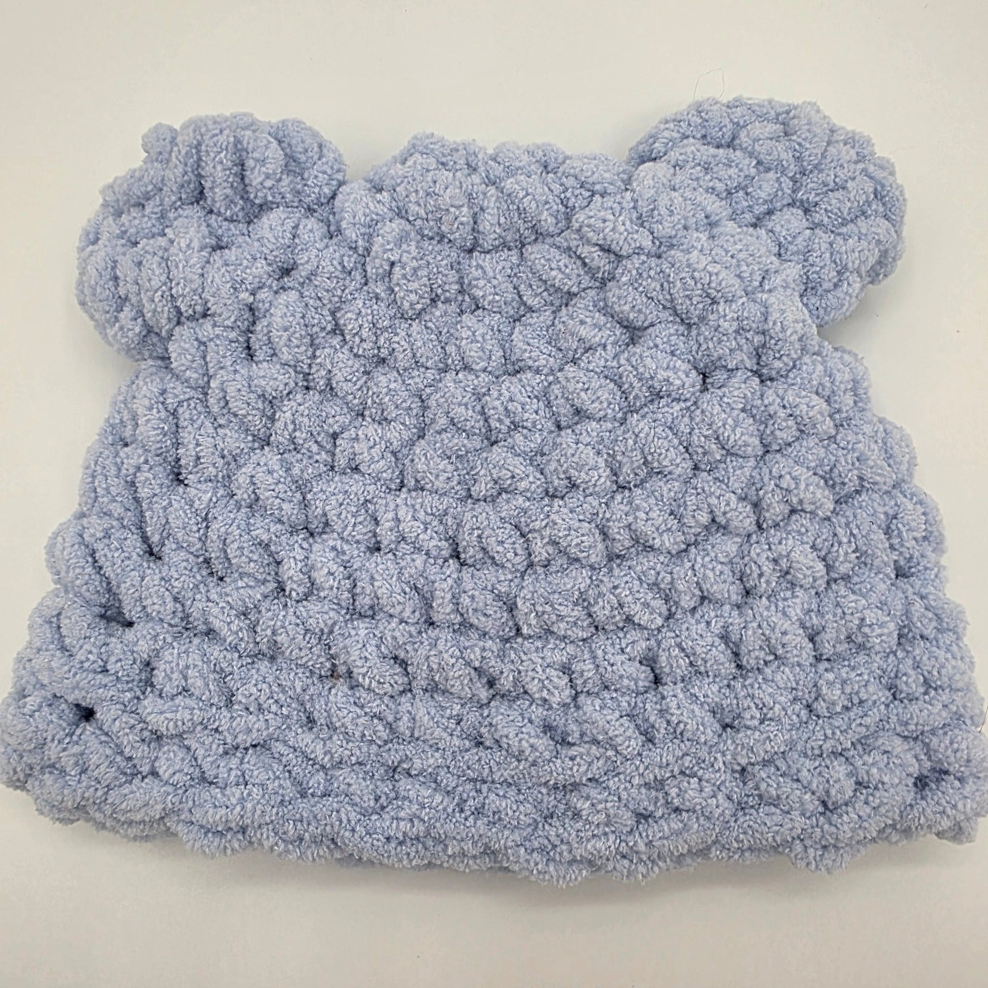 Sky Blue Teddy Baby Beanie hand dyed yarn by A Splash Of Fiber — artisan fiber and handmade creations