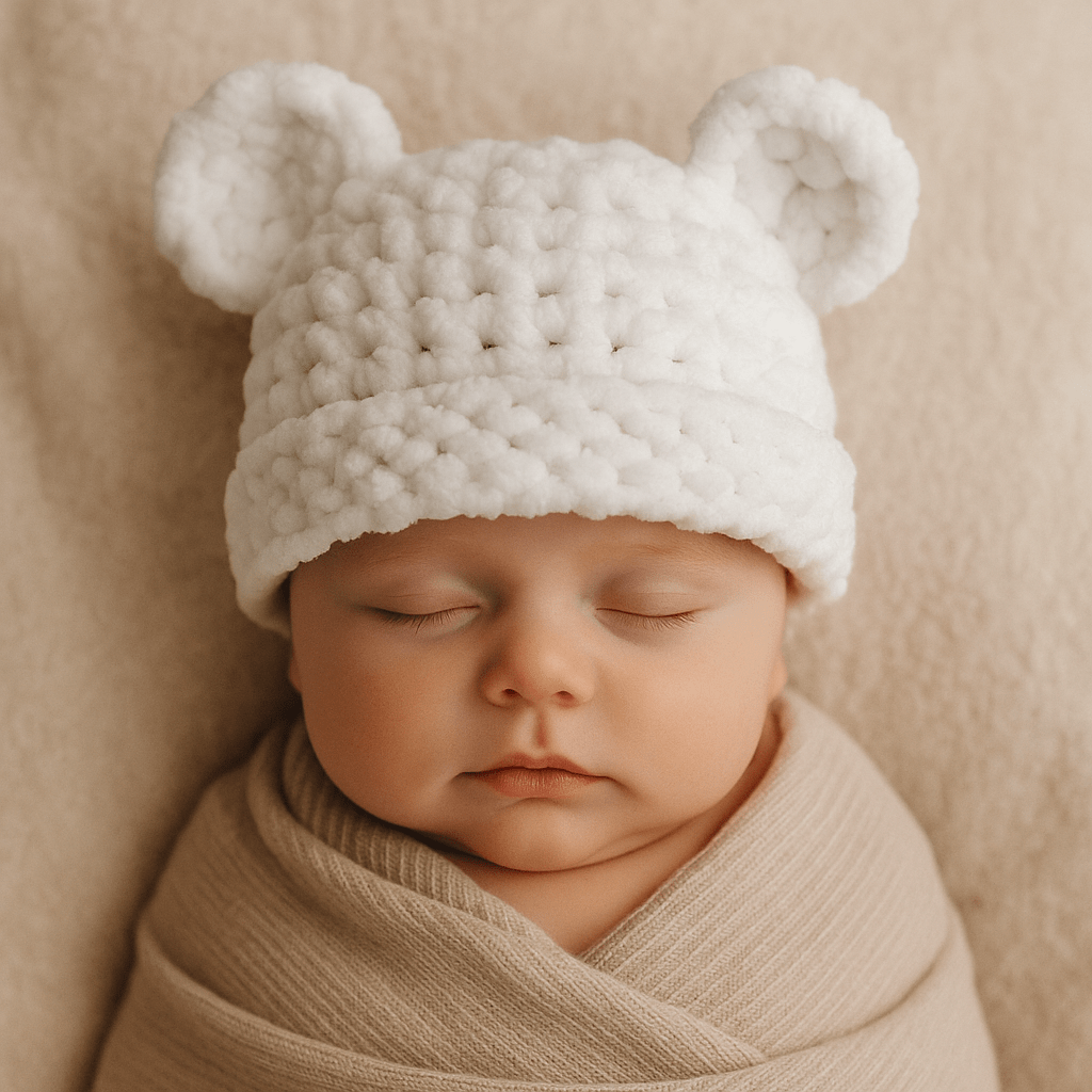 Snowflake White Teddy Hat hand dyed yarn by A Splash Of Fiber — artisan fiber and handmade creations