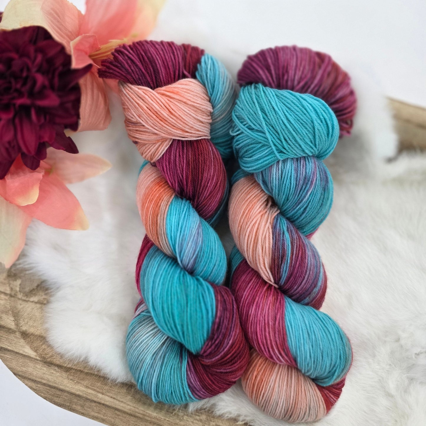 ✨Tropical Fizz – Hand - Dyed Luxury Sock Yarn – 70% Superwash Merino / 30% Nylon, 100g / 400m hand dyed yarn by A Splash Of Fiber — artisan fiber and handmade creations