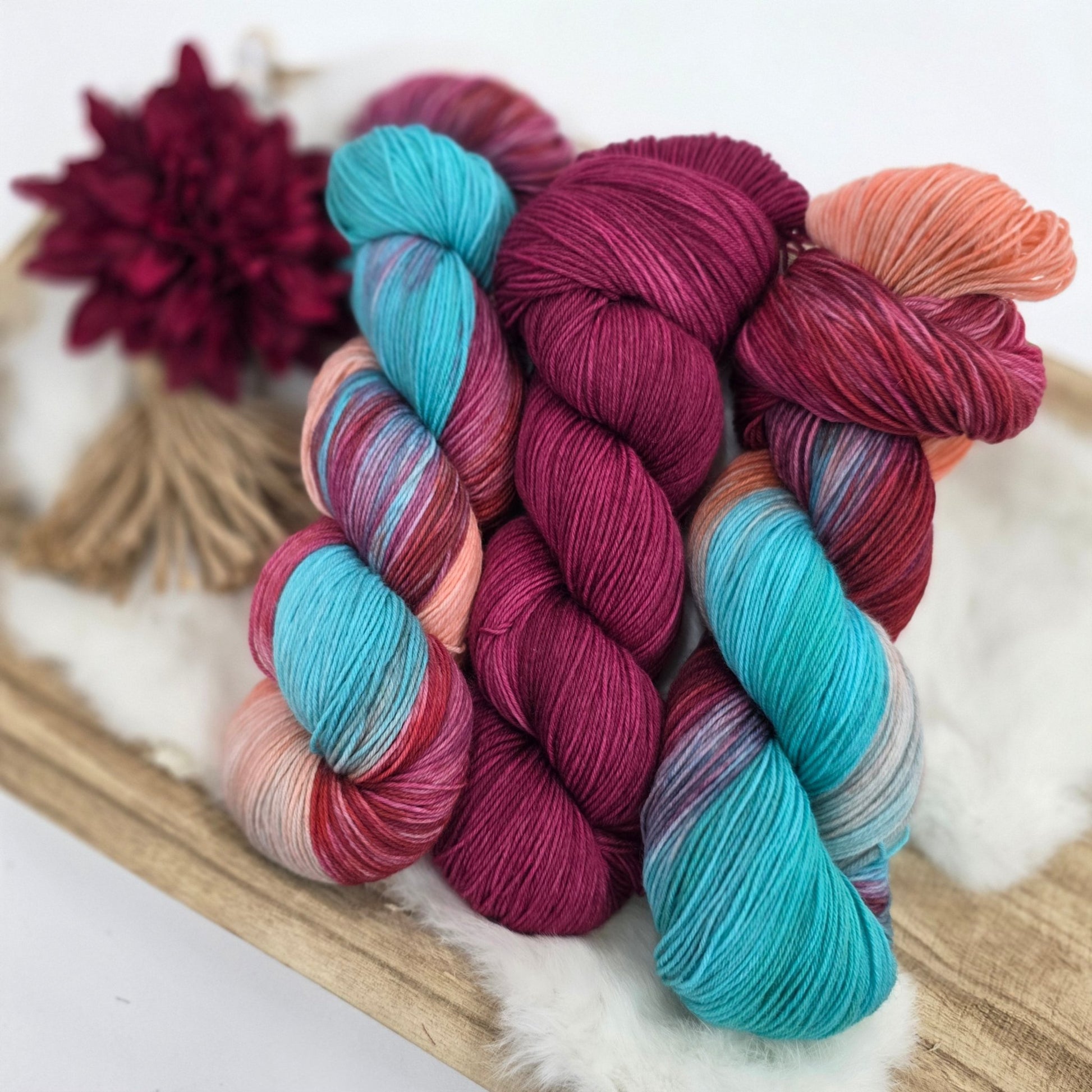 ✨Tropical Fizz – Hand - Dyed Luxury Sock Yarn – 70% Superwash Merino / 30% Nylon, 100g / 400m hand dyed yarn by A Splash Of Fiber — artisan fiber and handmade creations