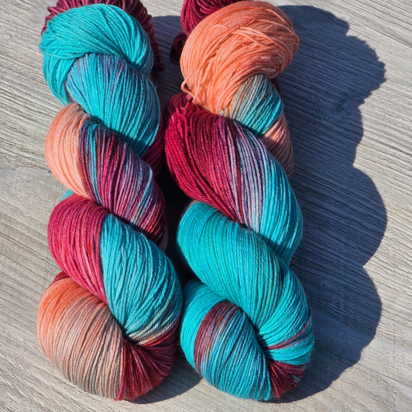 ✨Tropical Fizz – Hand - Dyed Luxury Sock Yarn – 70% Superwash Merino / 30% Nylon, 100g / 400m hand dyed yarn by A Splash Of Fiber — artisan fiber and handmade creations