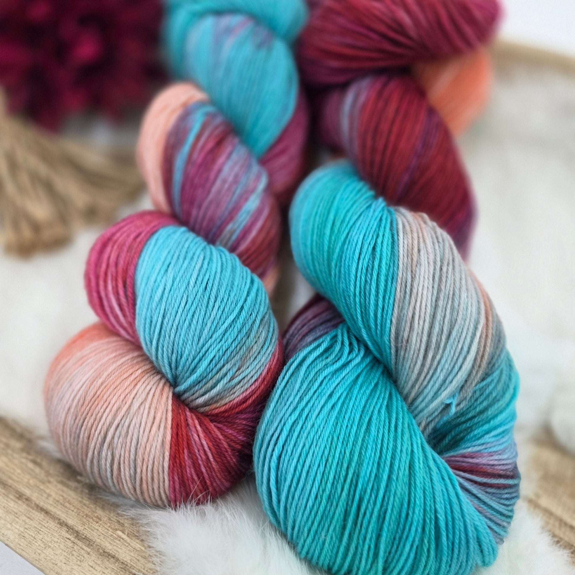 ✨Tropical Fizz – Hand - Dyed Luxury Sock Yarn – 70% Superwash Merino / 30% Nylon, 100g / 400m hand dyed yarn by A Splash Of Fiber — artisan fiber and handmade creations