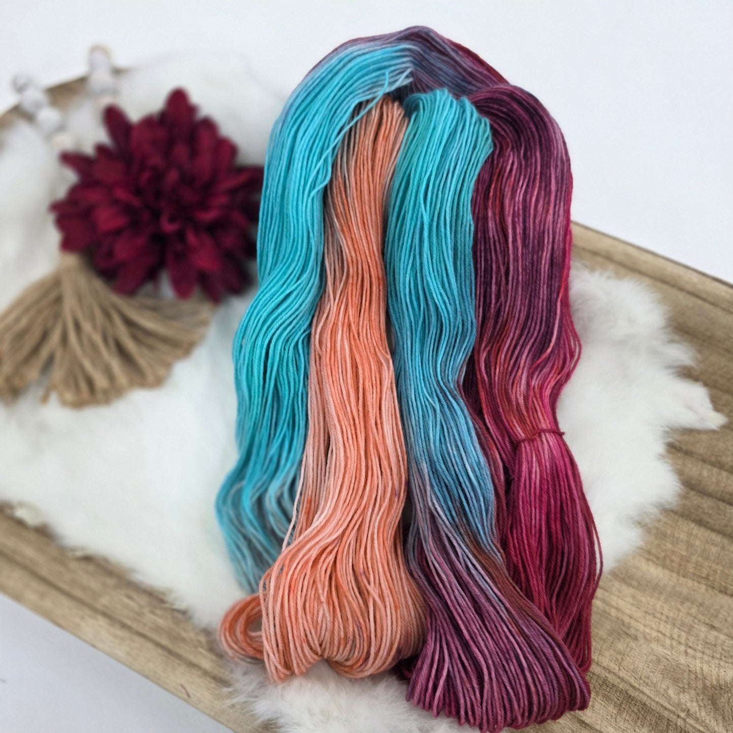 ✨Tropical Fizz – Hand - Dyed Luxury Sock Yarn – 70% Superwash Merino / 30% Nylon, 100g / 400m hand dyed yarn by A Splash Of Fiber — artisan fiber and handmade creations