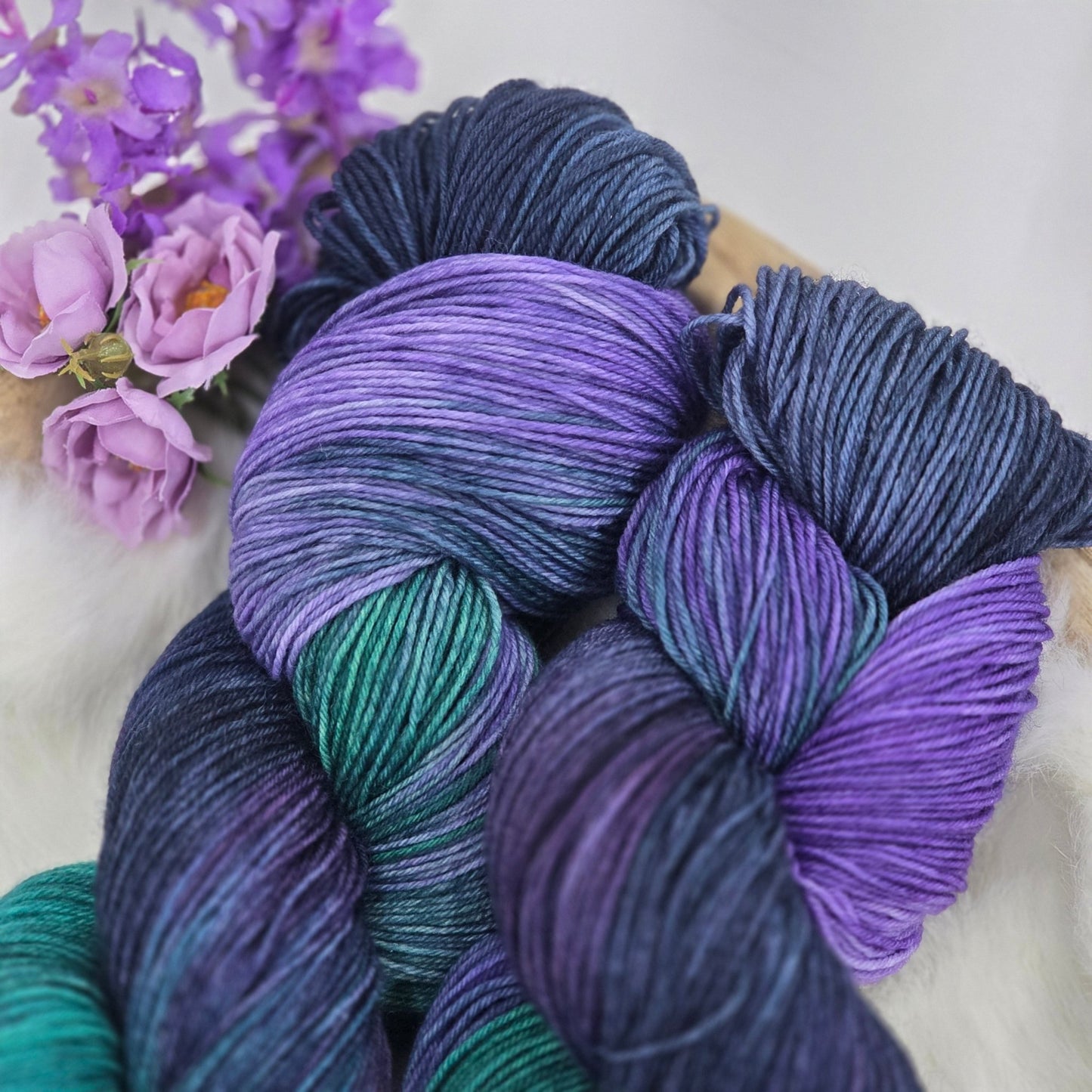 🌙Whispering Peacock – Hand - Dyed Luxury Sock Yarn – 70% Superwash Merino / 30% Nylon, 100g / 400m hand dyed yarn by A Splash Of Fiber — artisan fiber and handmade creations