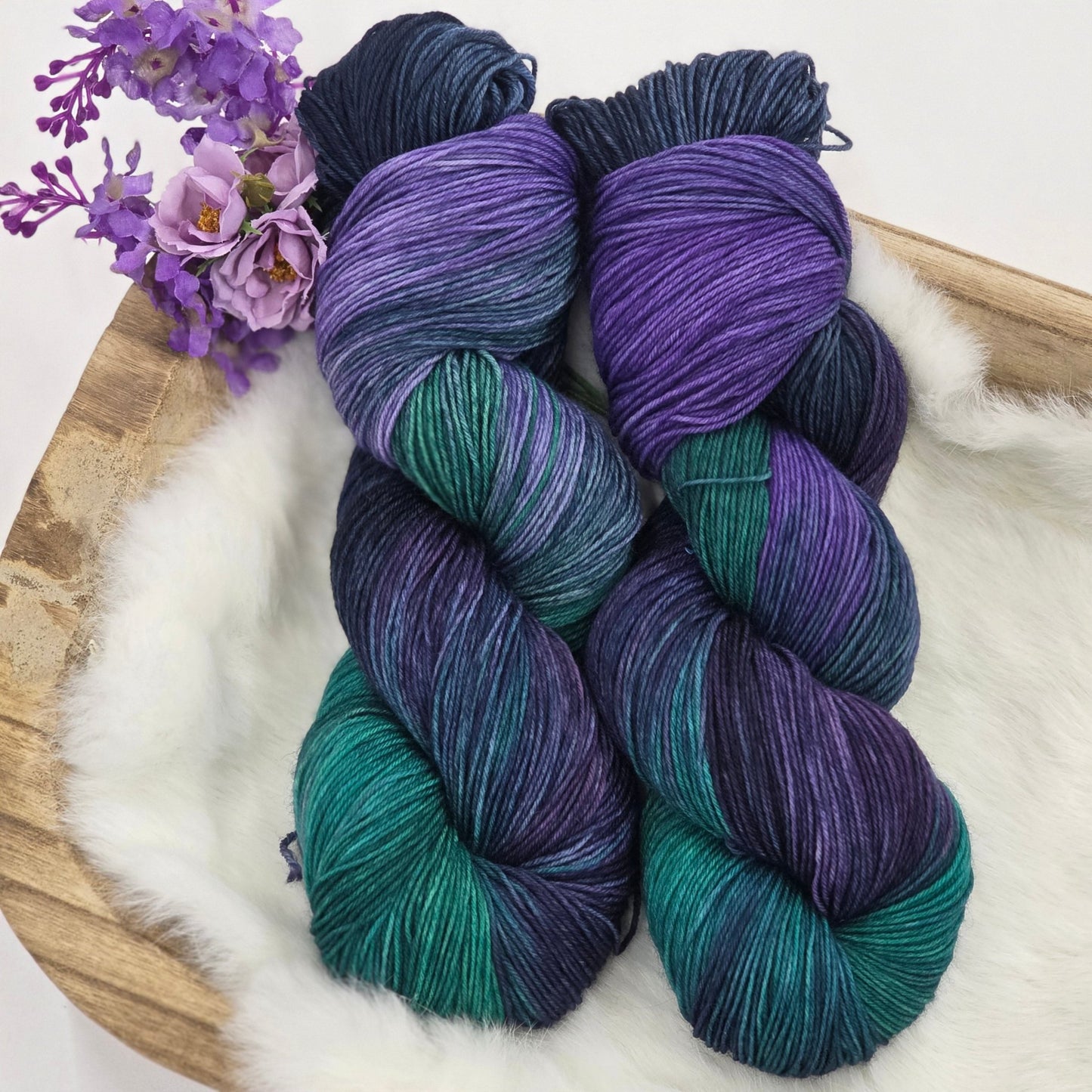 🌙Whispering Peacock – Hand - Dyed Luxury Sock Yarn – 70% Superwash Merino / 30% Nylon, 100g / 400m hand dyed yarn by A Splash Of Fiber — artisan fiber and handmade creations