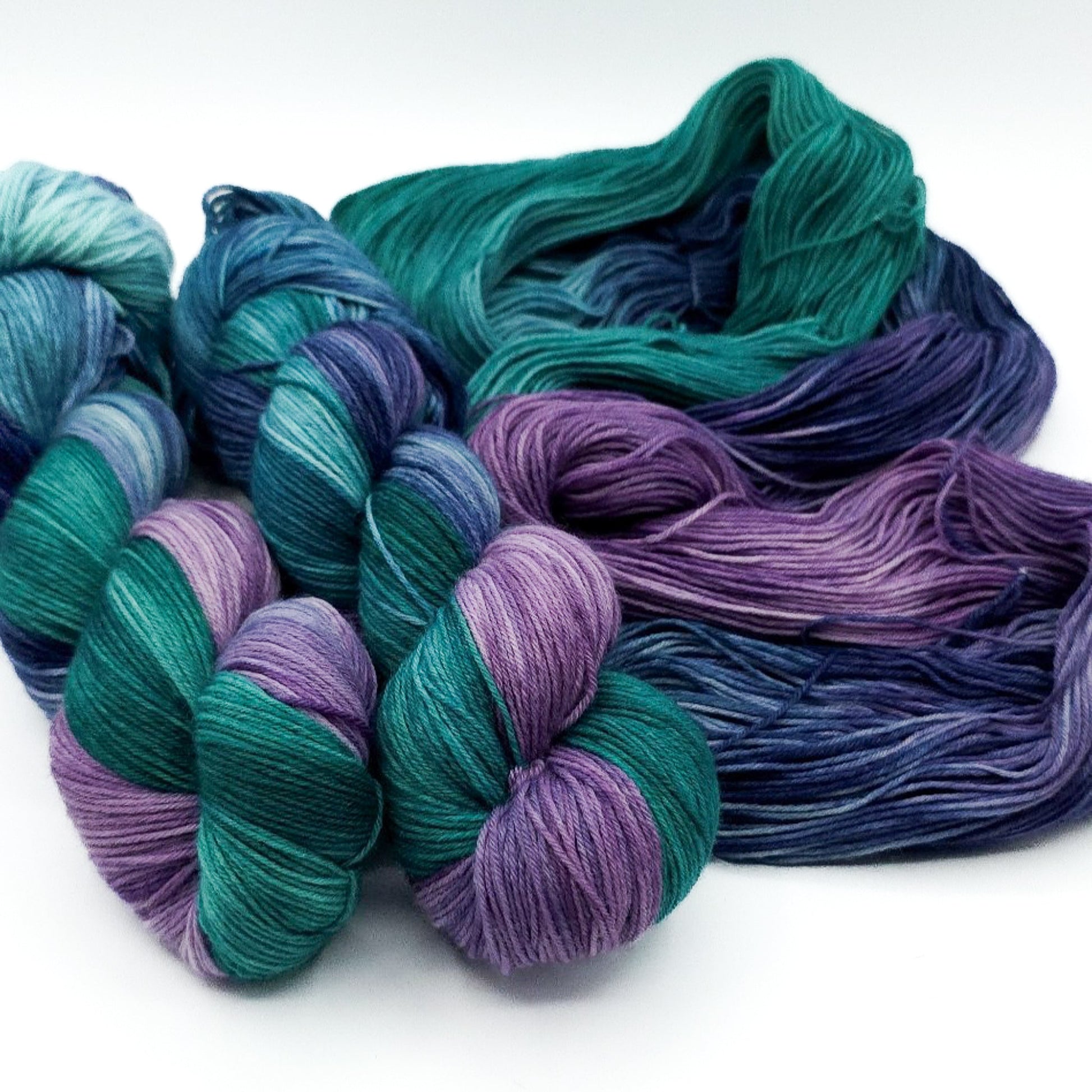 Whispering Peacock hand dyed yarn by A Splash Of Fiber — artisan fiber and handmade creations